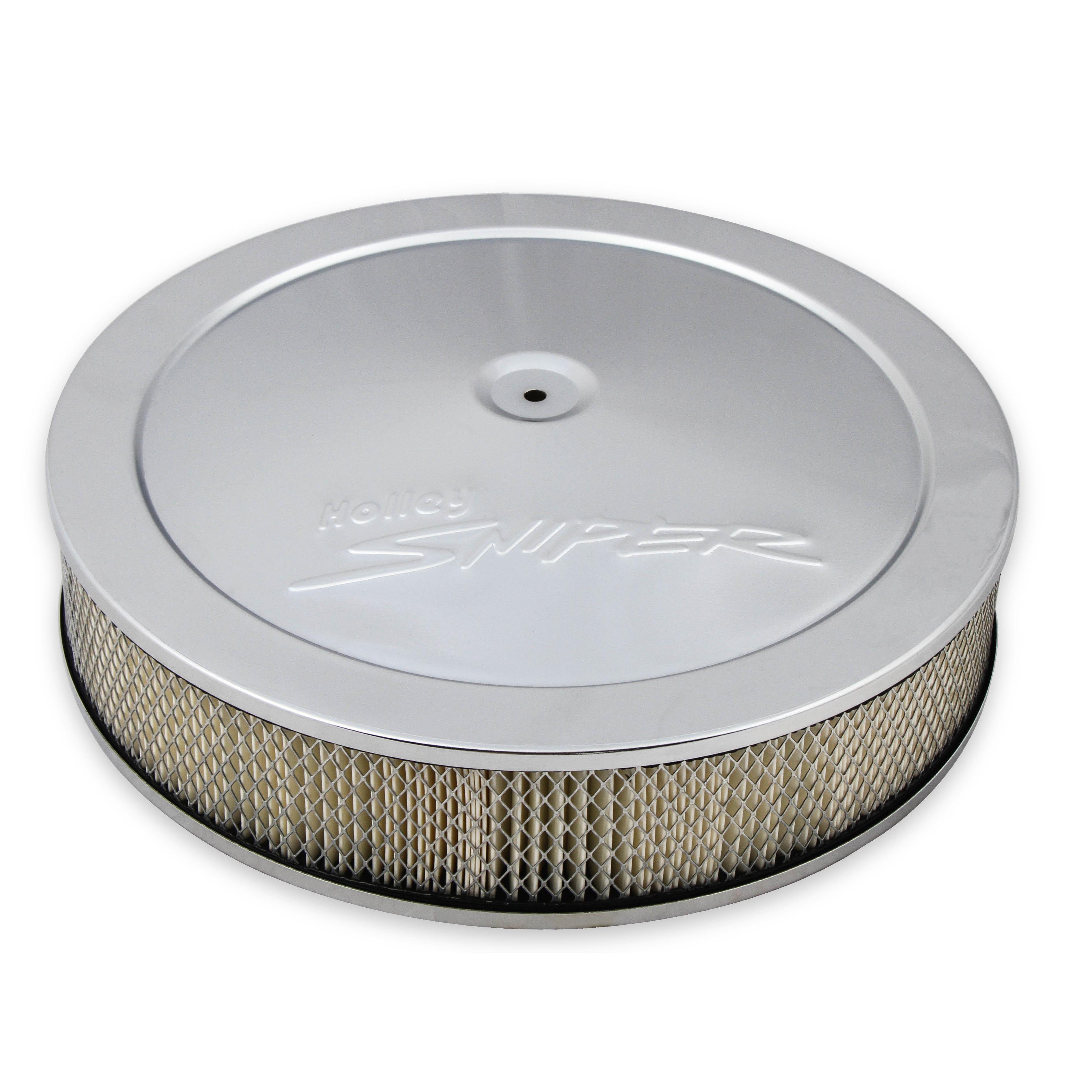 Holley 14in x 3in Chrome Finish Sniper Air Cleaner Assembly | AutoZone