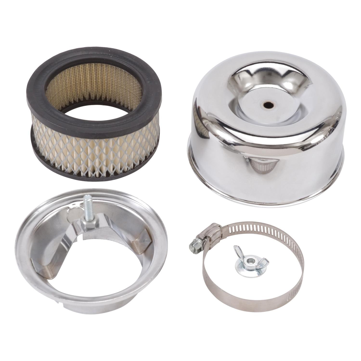 Edelbrock 4.65in Diameter Chrome Steel Top Round 94 Series Paper