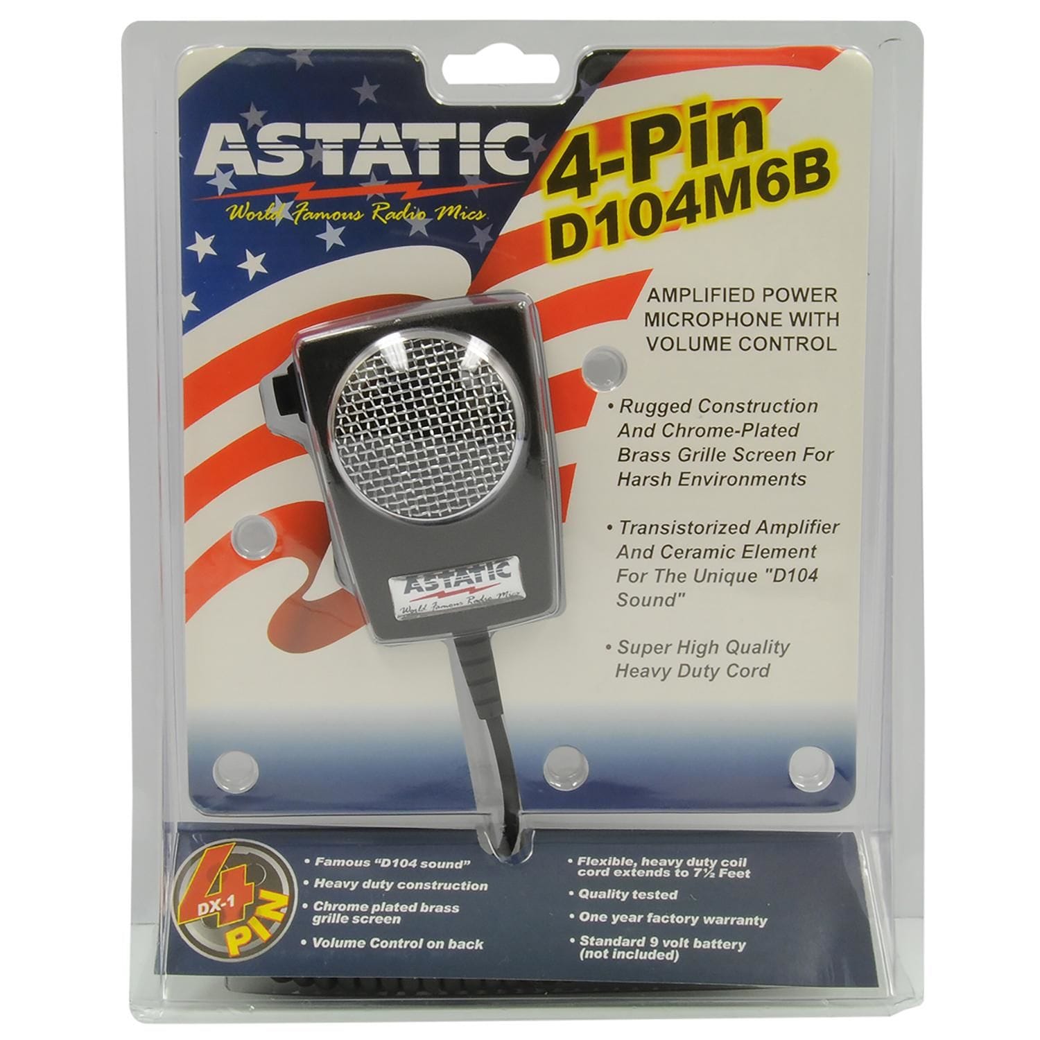 Astatic Black 4-Pin Amplified Ceramic Microphone | AutoZone
