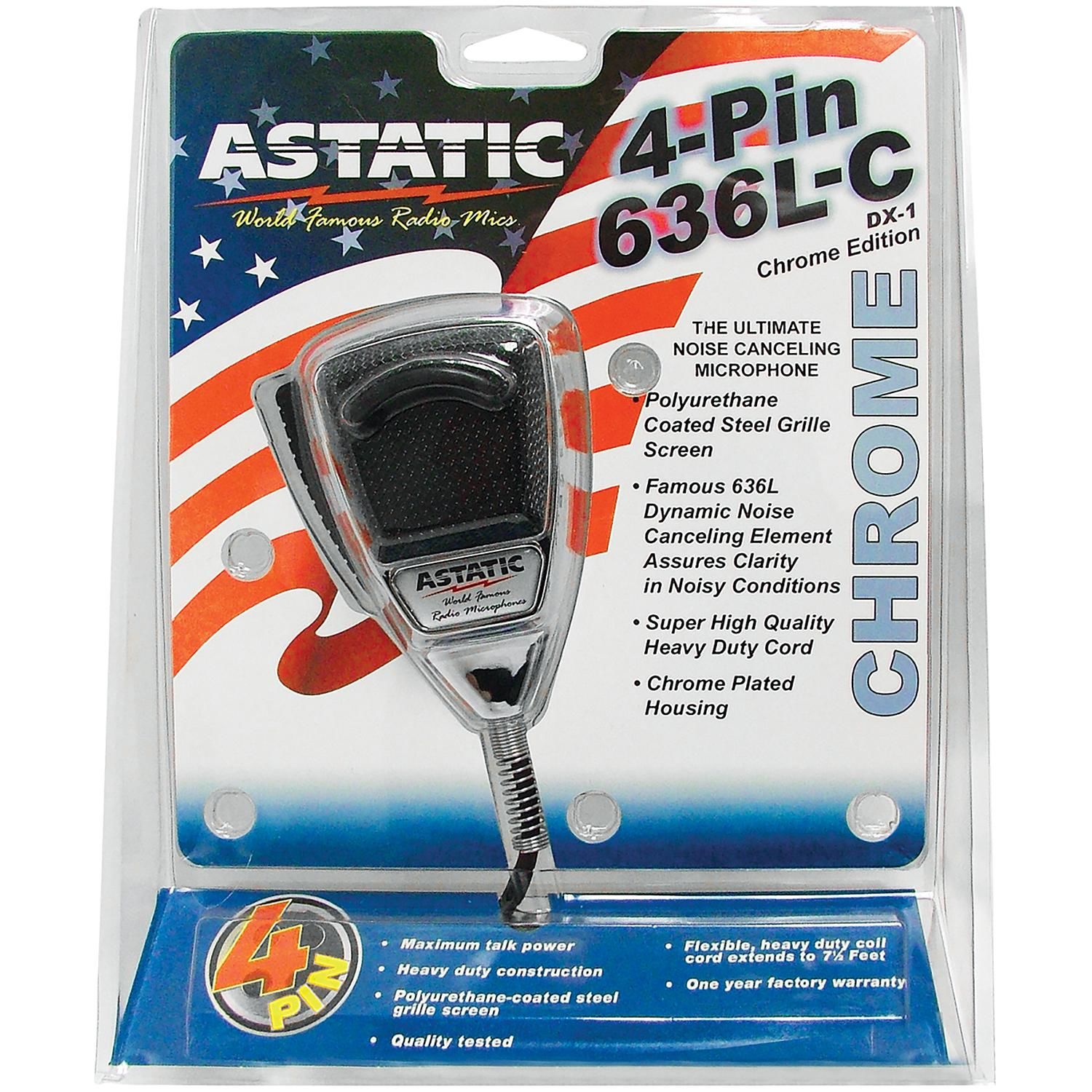 Astatic Chrome 4-Pin Noise Cancelling Microphone | AutoZone