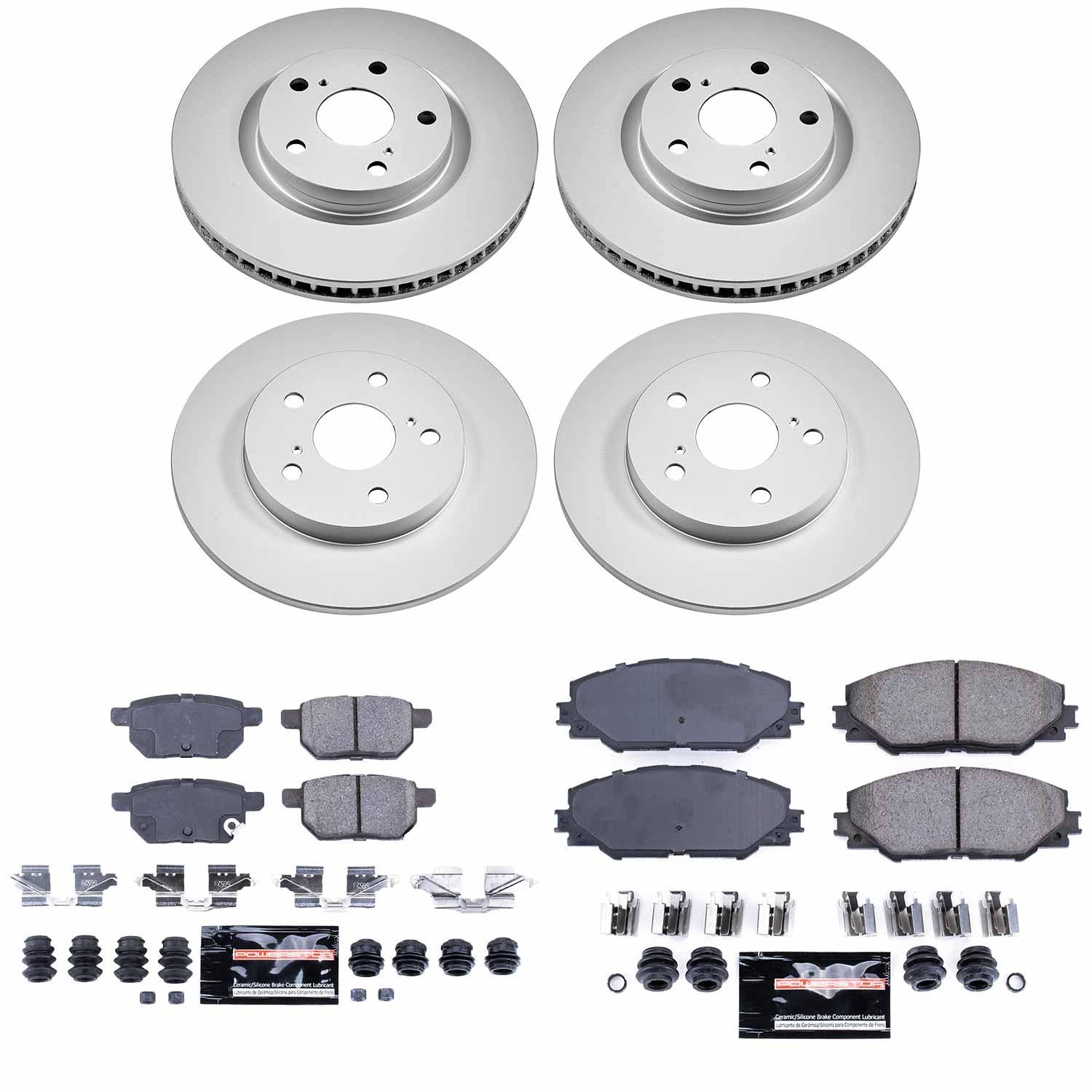 Front & Rear Brake Kit – Cross-Drilled Rotors & Ceramic Pads For