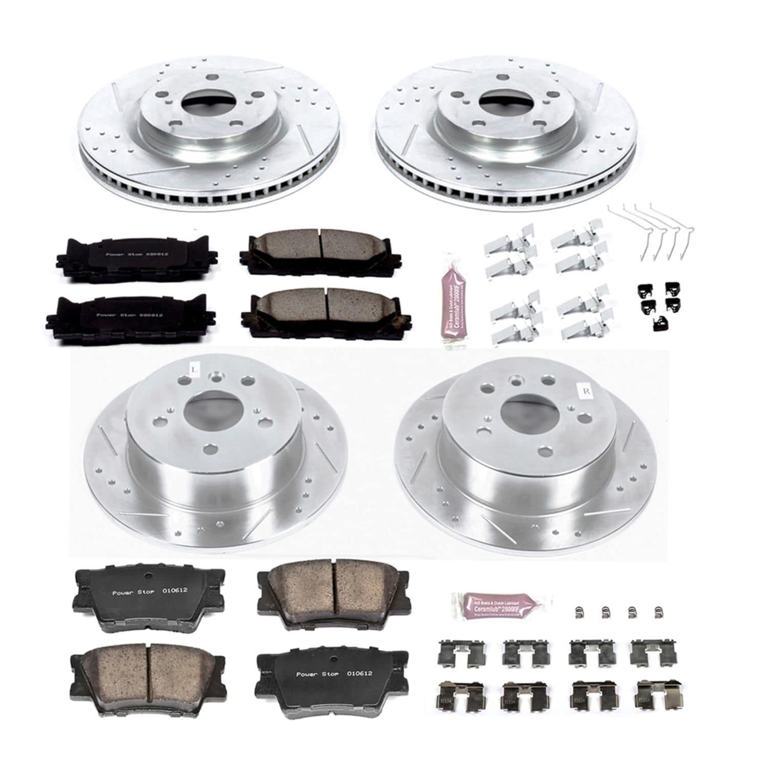 PowerStop Performance Brake Pads / Rotors Kit K6480 for Honda Pilot