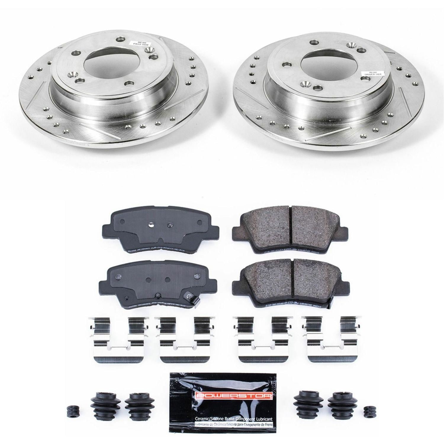 PowerStop Performance Brake Pads / Rotors Kit K6502 for Honda Pilot