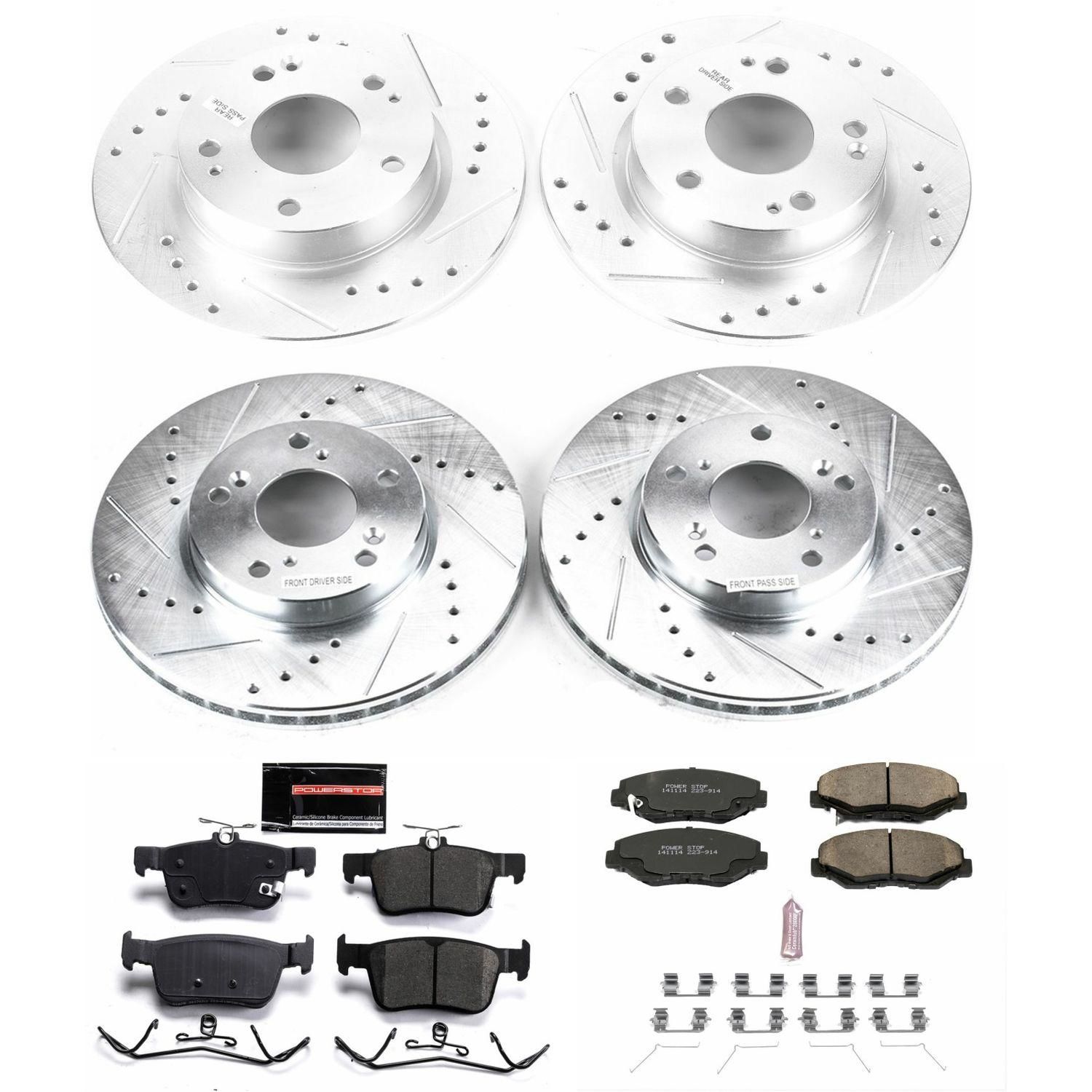 PowerStop Performance Brake Pads / Rotors Kit K7574 for Honda Pilot
