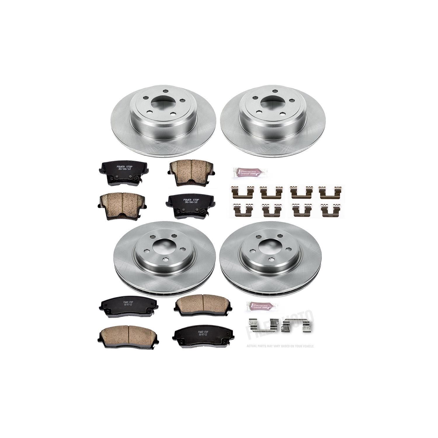 PowerStop Performance Brake Pads / Rotors Kit KOE1715 for Honda Pilot