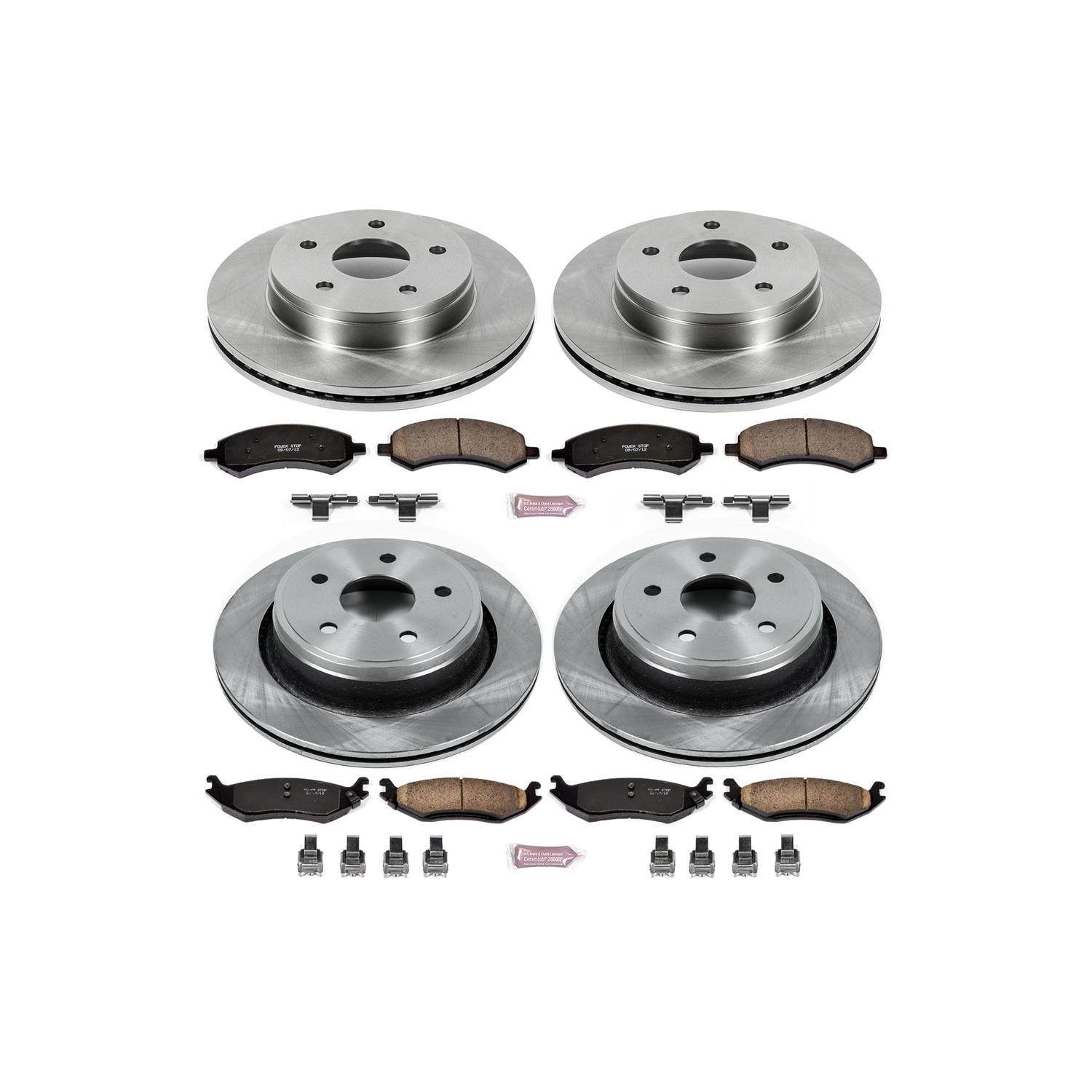PowerStop Performance Brake Pads / Rotors Kit KOE2164 for Honda Pilot