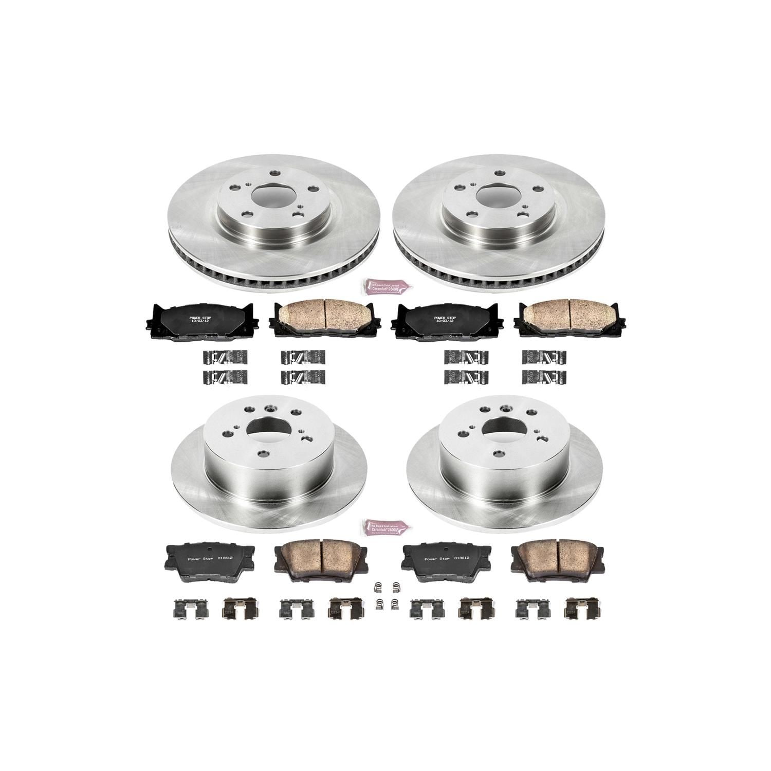 PowerStop Performance Brake Pads / Rotors Kit KOE2822 for Honda Pilot