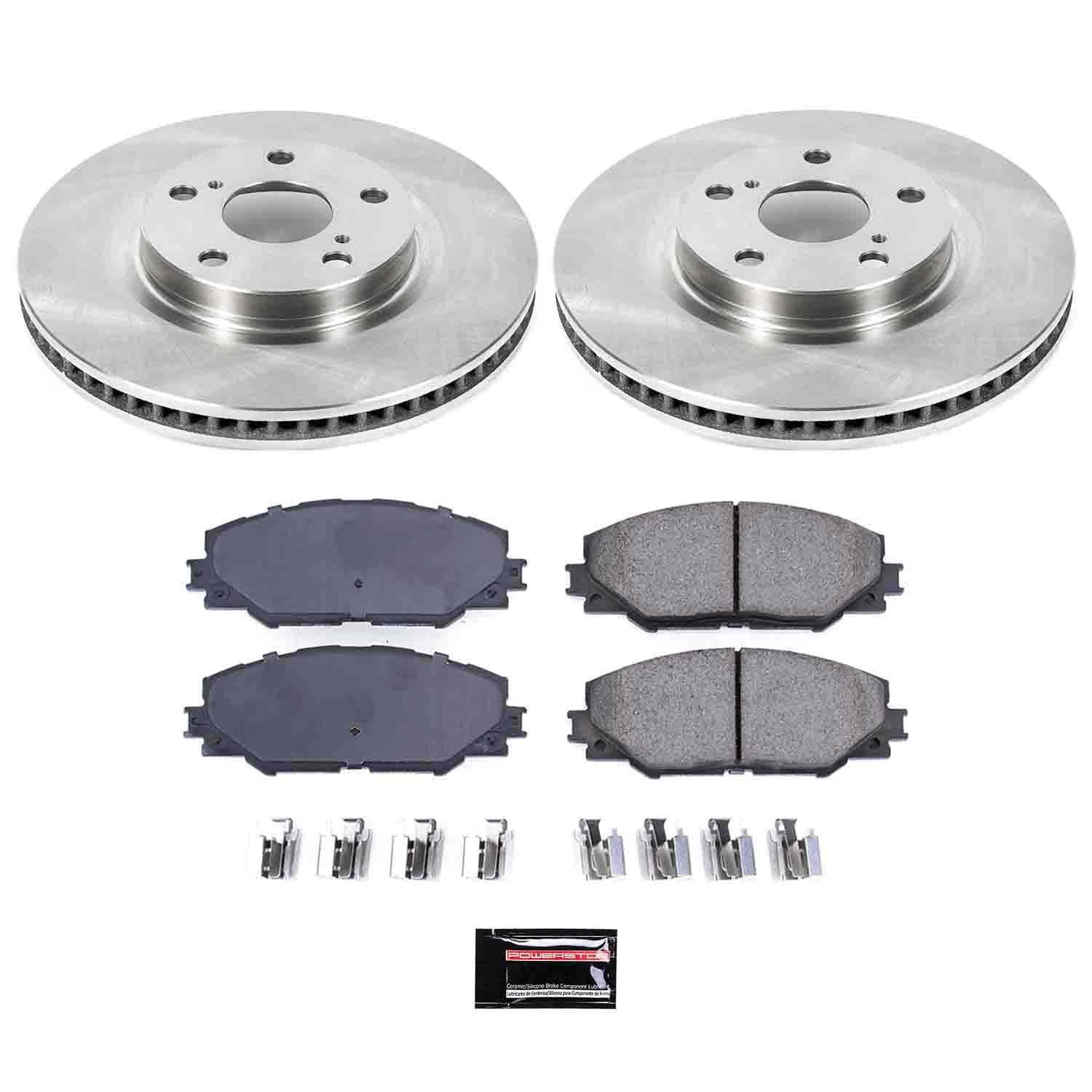 PowerStop Performance Brake Pads / Rotors Kit KOE3054 for Honda Pilot