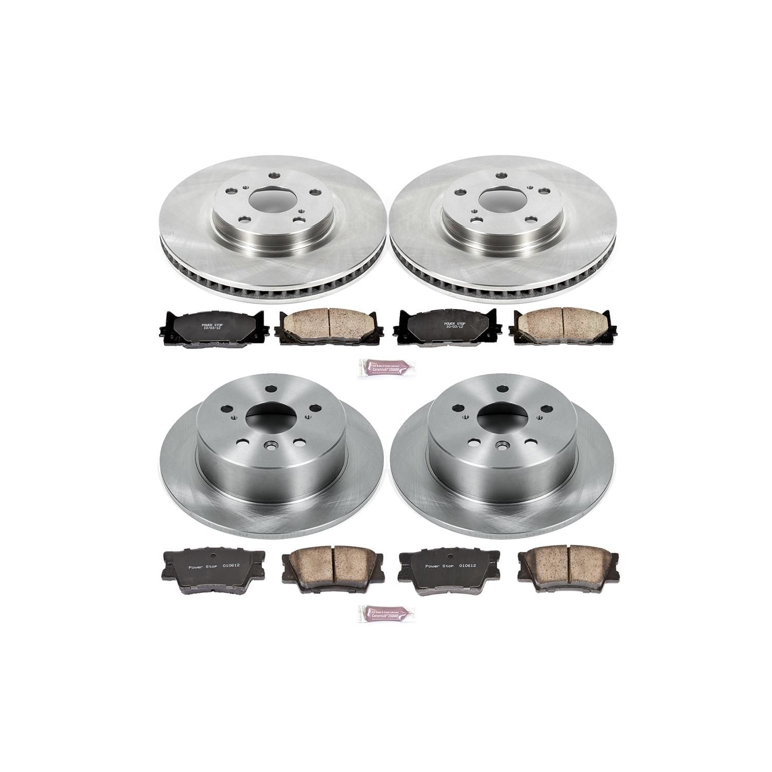 PowerStop Performance Brake Pads / Rotors Kit KOE6480 for Honda Pilot