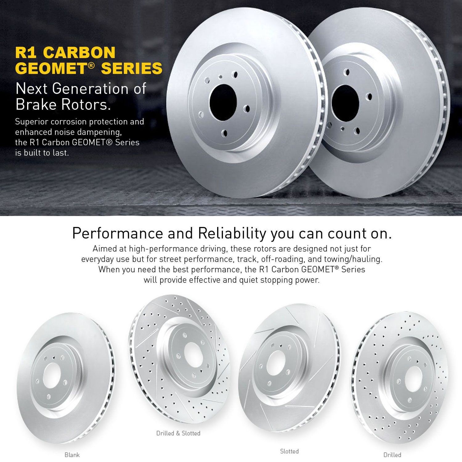 R1 Concepts Front Brakes And Rotors Kit |Front Brake Pads| Brake Rotors And Pads| Optimum OEp Brake Pads And Rotors |Hardware Kit WHUH1-42061 - View #4