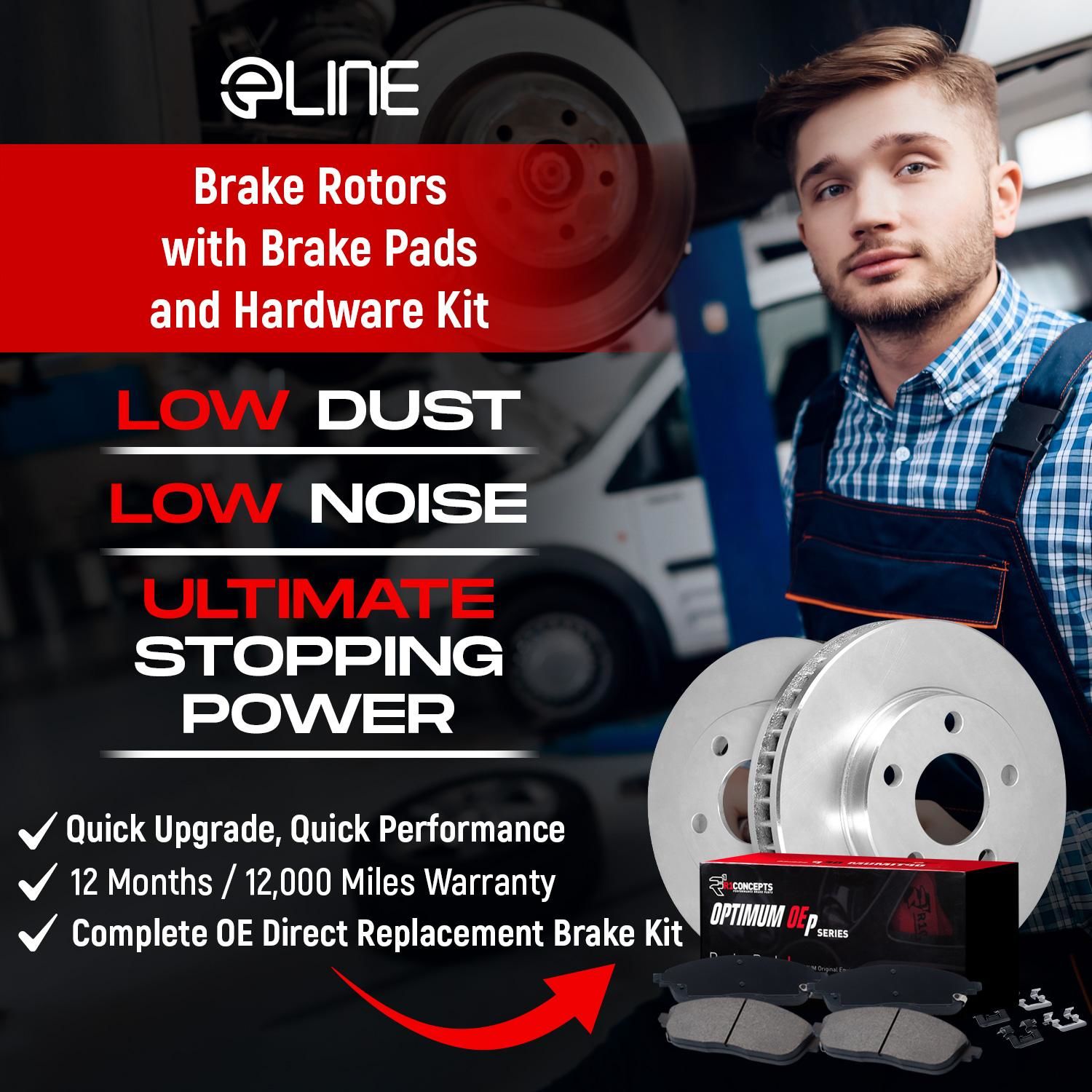 R1 Concepts Rear Brakes And Rotors Kit |Rear Brake Pads| Brake Rotors And Pads| Optimum OEp Brake Pads And Rotors WFUN1-76248