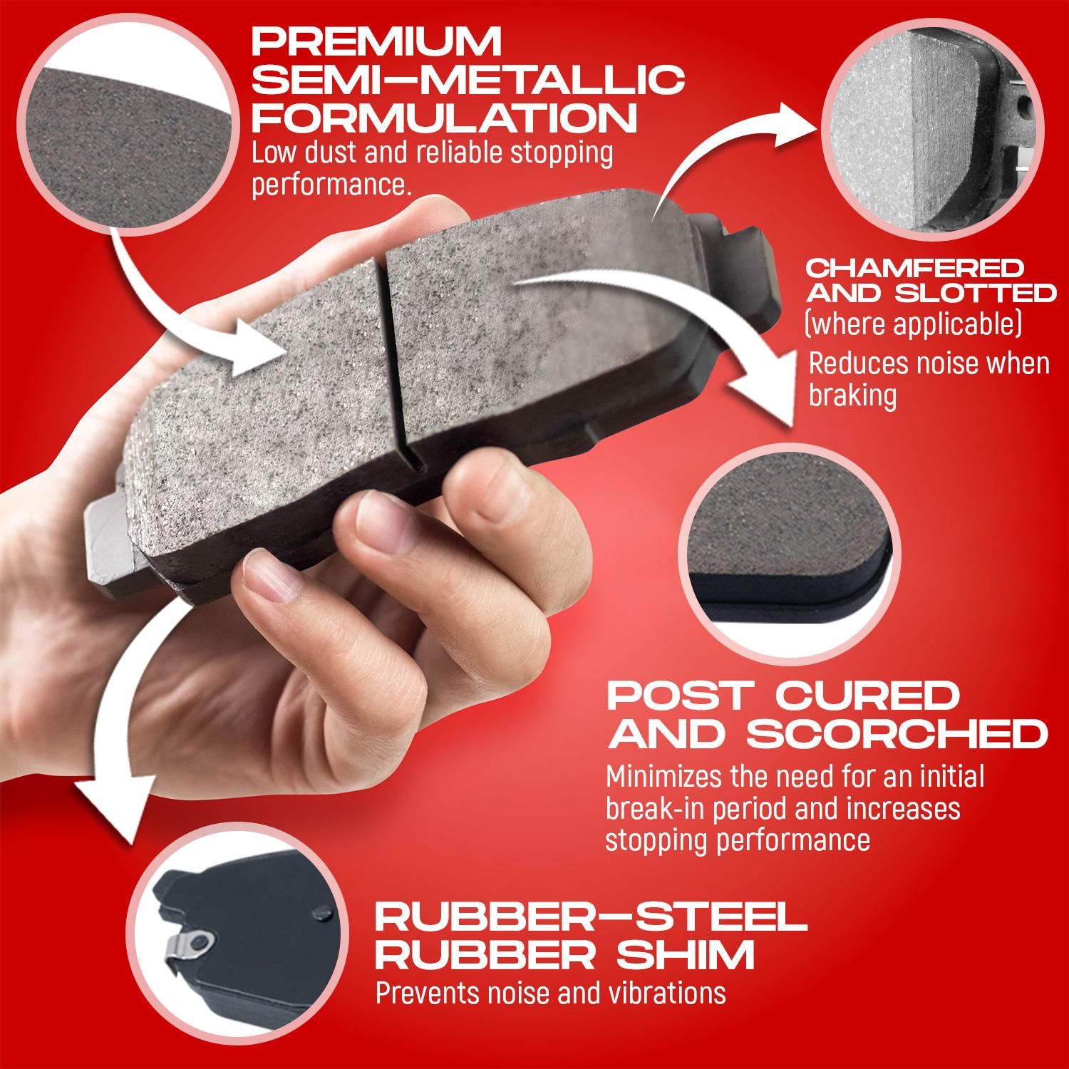 R1 Concepts Front Brakes And Rotors Kit |Front Brake Pads| Brake Rotors And Pads| Optimum OEp Brake Pads And Rotors |Hardware Kit WGUH1-55069