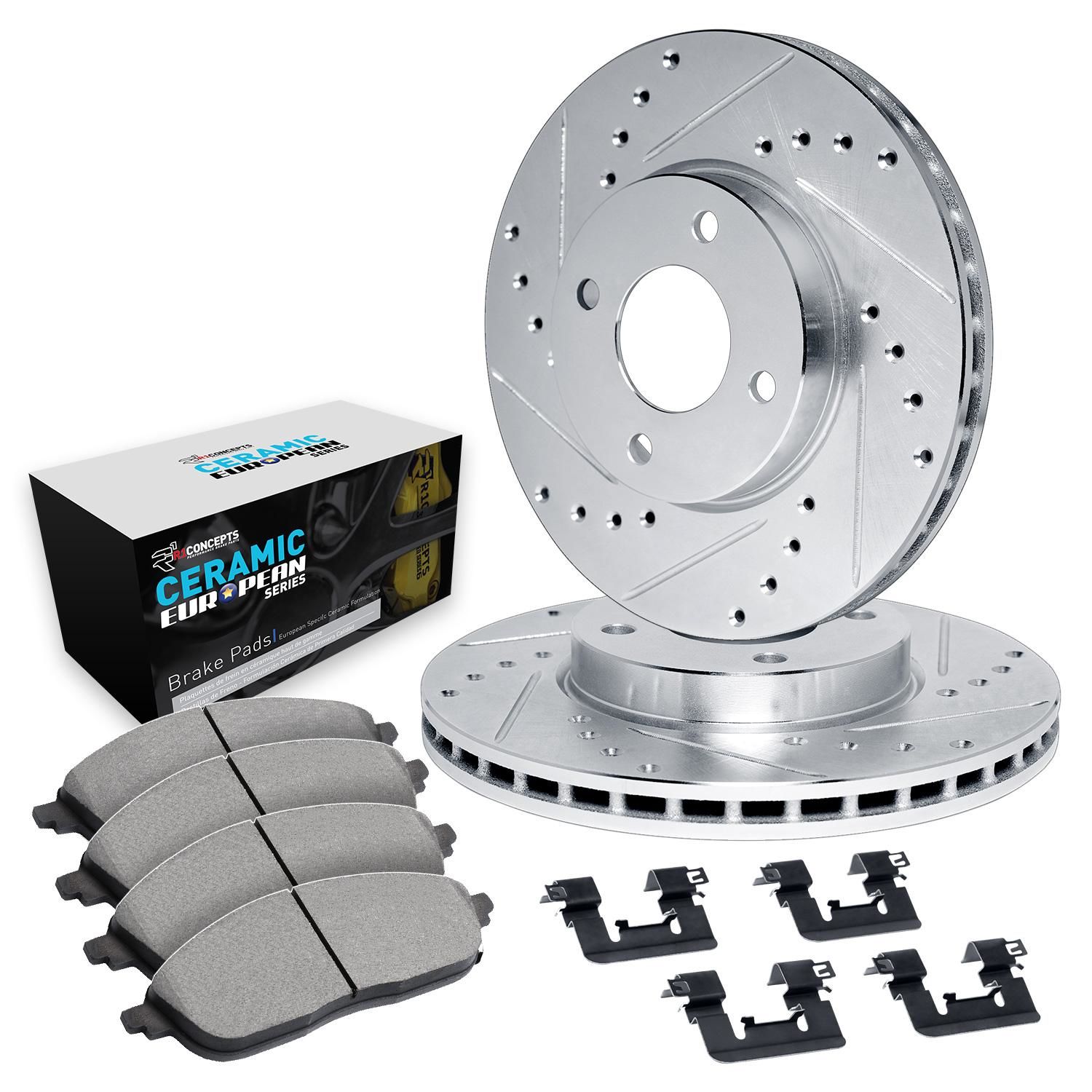 R1 Concepts Front Rear Brakes And Rotors Kit |Front Rear Brake Pads| Brake Rotors And Pads| Optimum OEp Brake Pads And Rotors WGUN2-54320