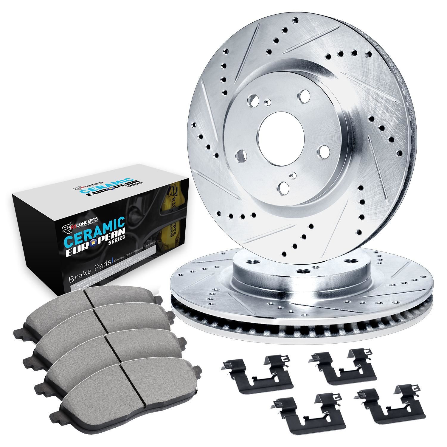 R1 Concepts Kit Rotori Freno Anteriori Carbon Series | Dischi In Ghisa G3000 WDPN1-67027 | Ricambio OEM - 2