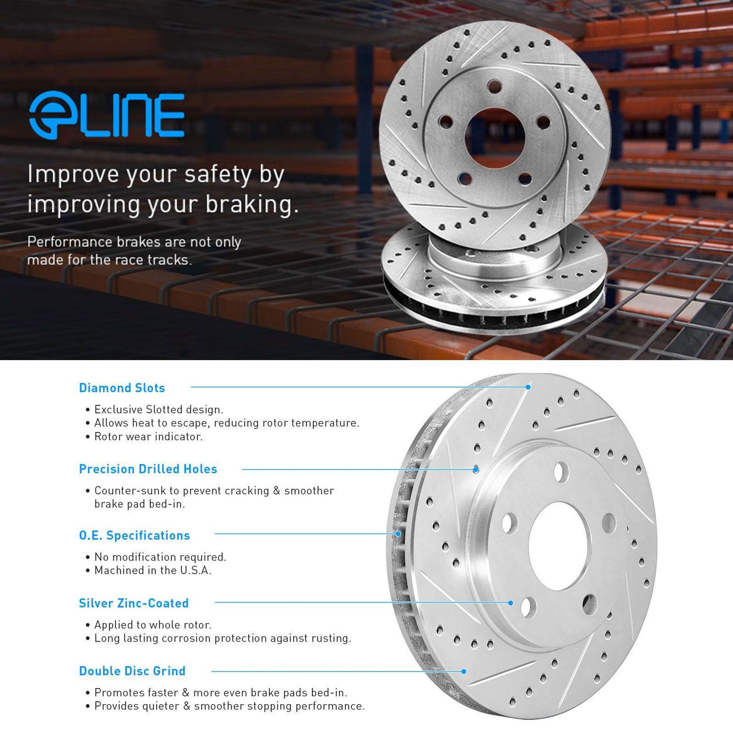 R1 Concepts WMUN2-54182: GEO-Carbon Drilled Brake Rotor - View #2