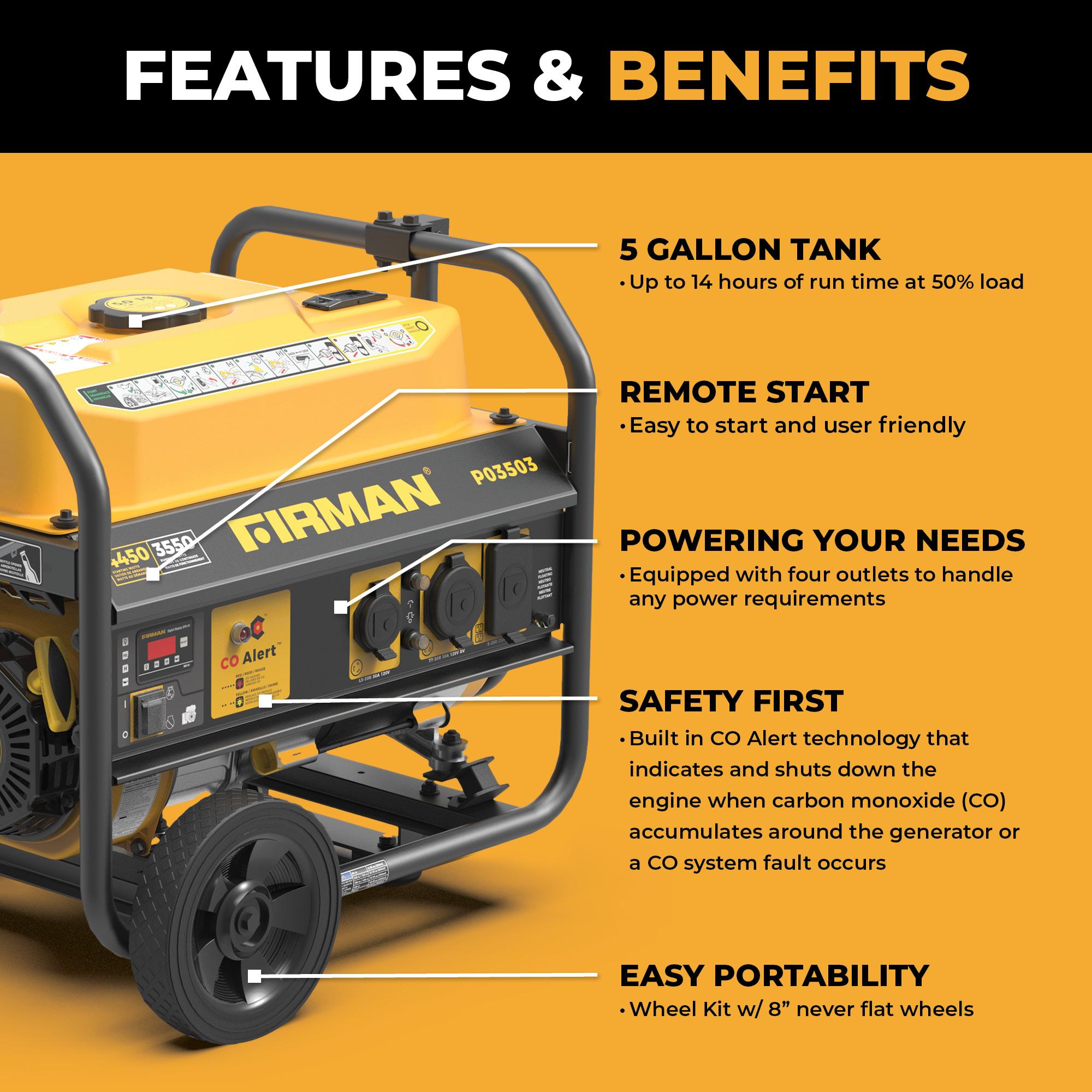Firman Power Equipment Portable Generator P03503 | AutoZone