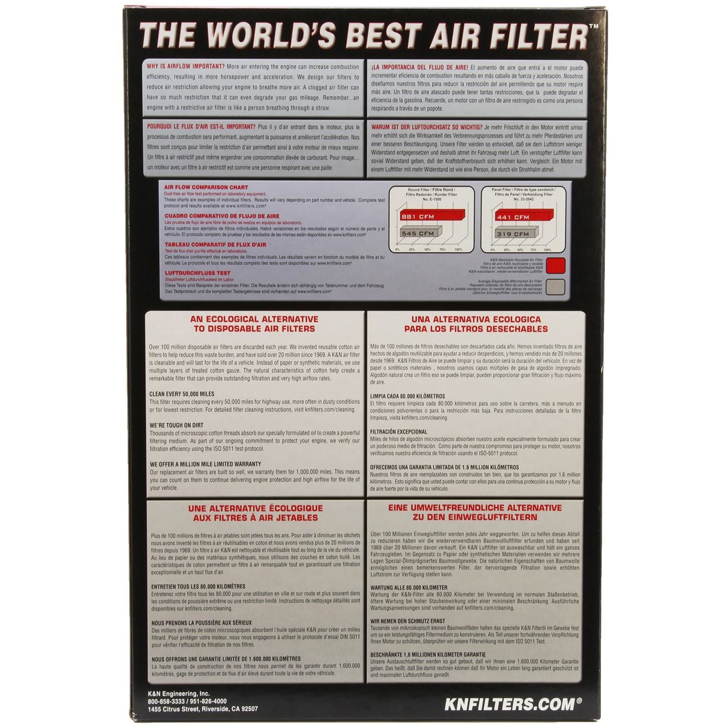 K&N Performance Powersports Washable Performance Air Filter HA 