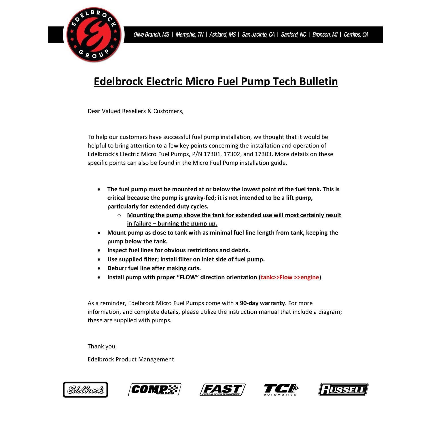 Edelbrock 38 GPH Diesel Universal Micro Electric Fuel Pump