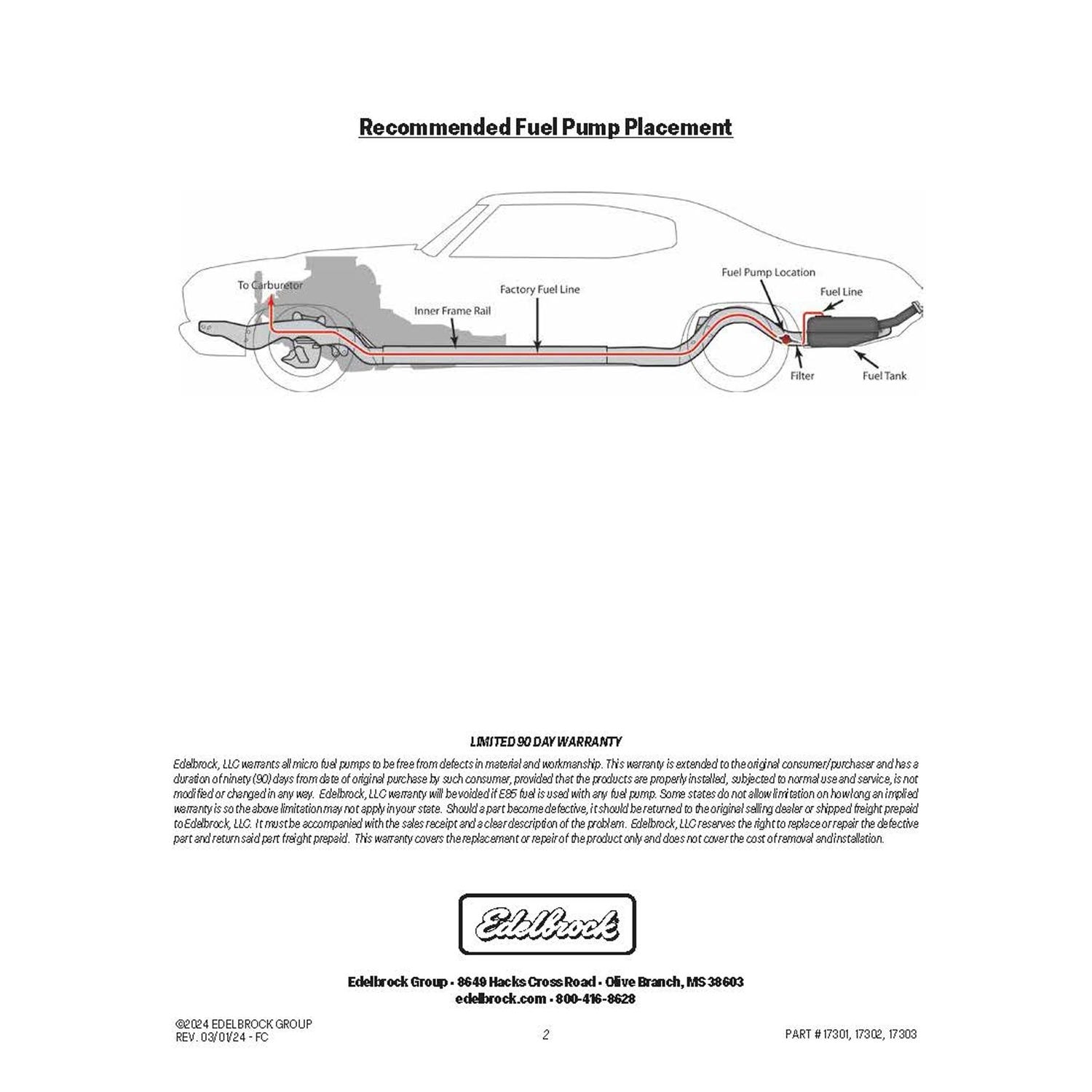 Edelbrock 38 GPH Diesel Universal Micro Electric Fuel Pump