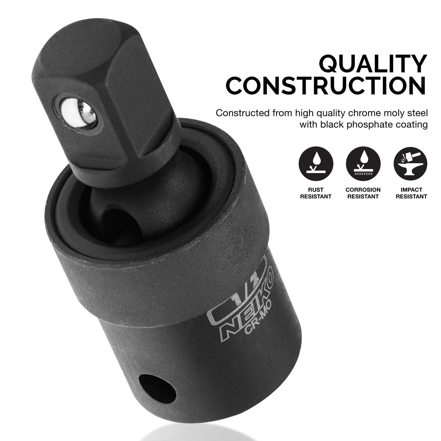 NEIKO 1/4, 3/8, 1/2 In. Drive, Cr-Mo, Impact Universal Joint