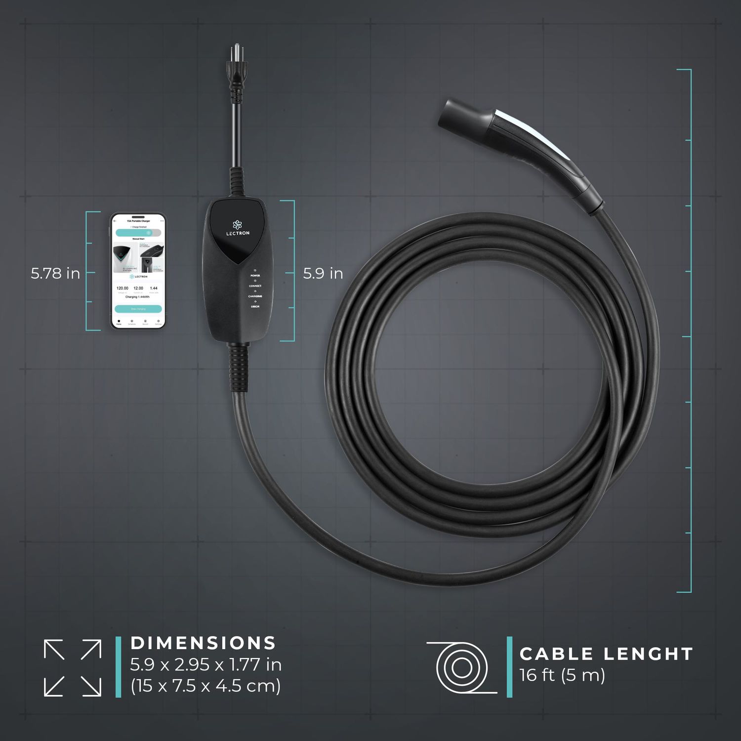 Lectron EV Charging Station LEC51512ATLAP | AutoZone