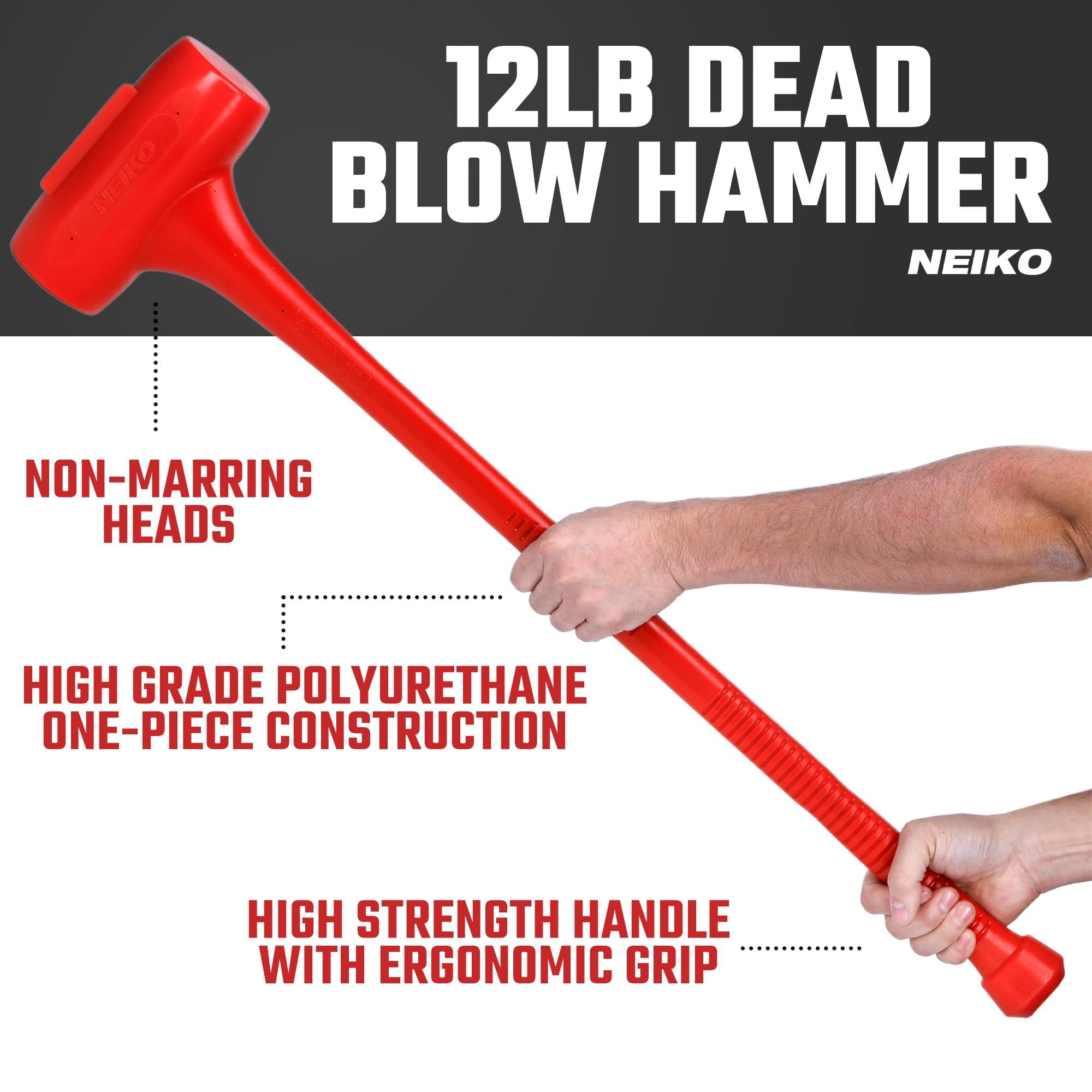NEIKO 12lbs 36-1/2in Long, Red, Unibody, 1 Piece Steel Core, 3in