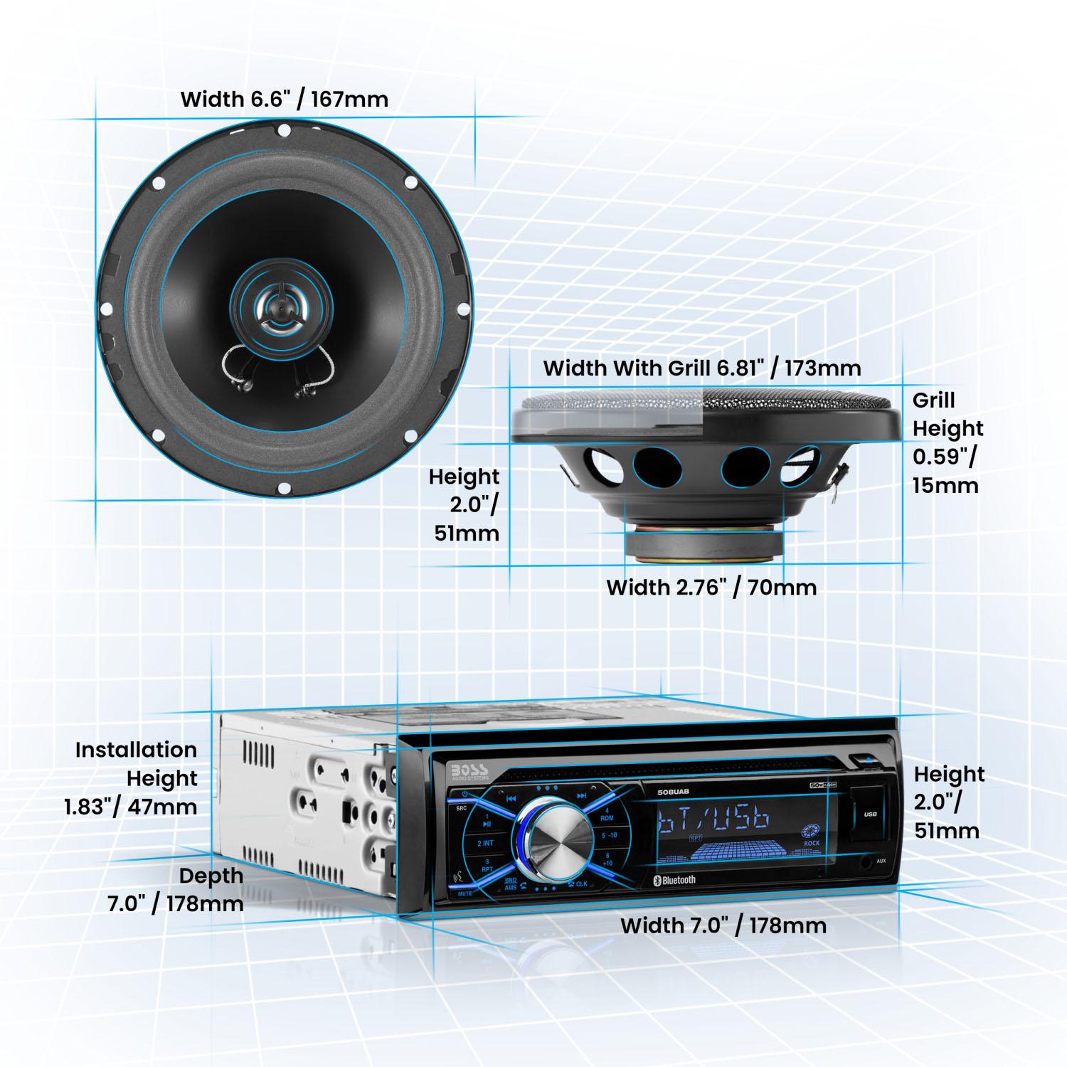 Boss Audio 6 1/2in Speakers Bluetooth/CD Car Stereo Package | AutoZone