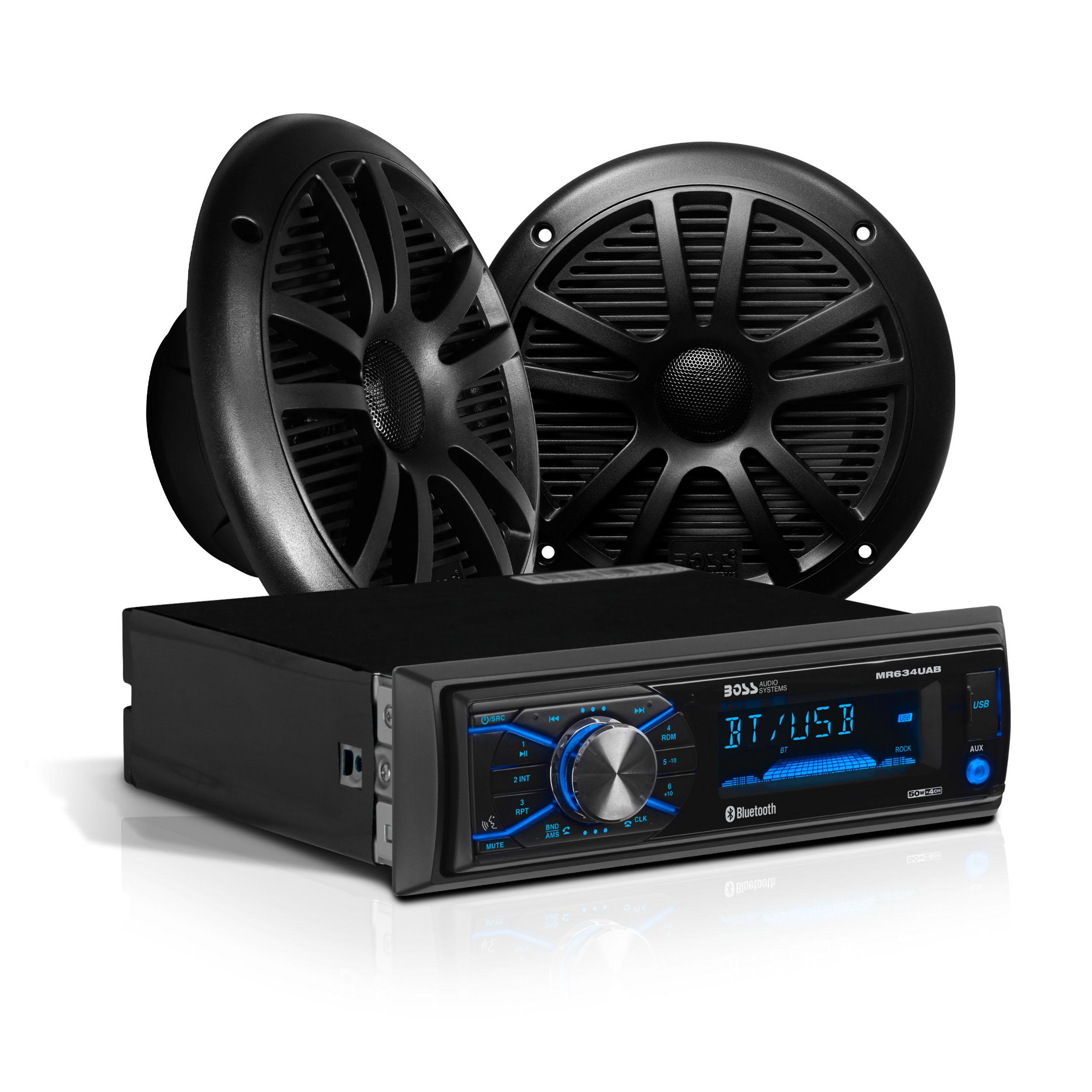 Boss Audio Black 4-Speakers AM/FM Marine Bluetooth Receiver | AutoZone