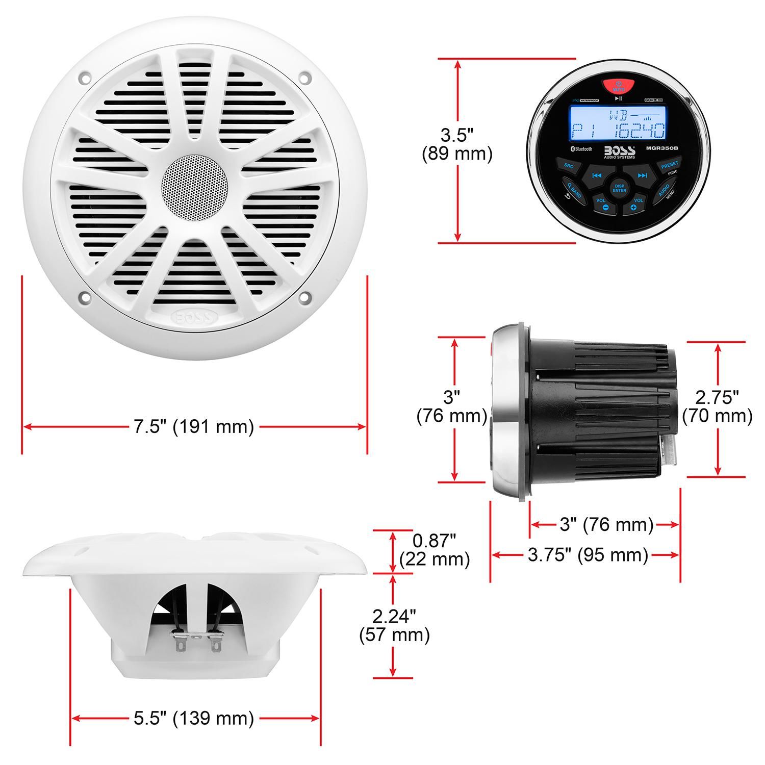★おまけ付きBOSS MA−12AV マイクロモニター 2台箱、取説付き！★★ Boss Audio System MCKGB350W.6 | AutoZone