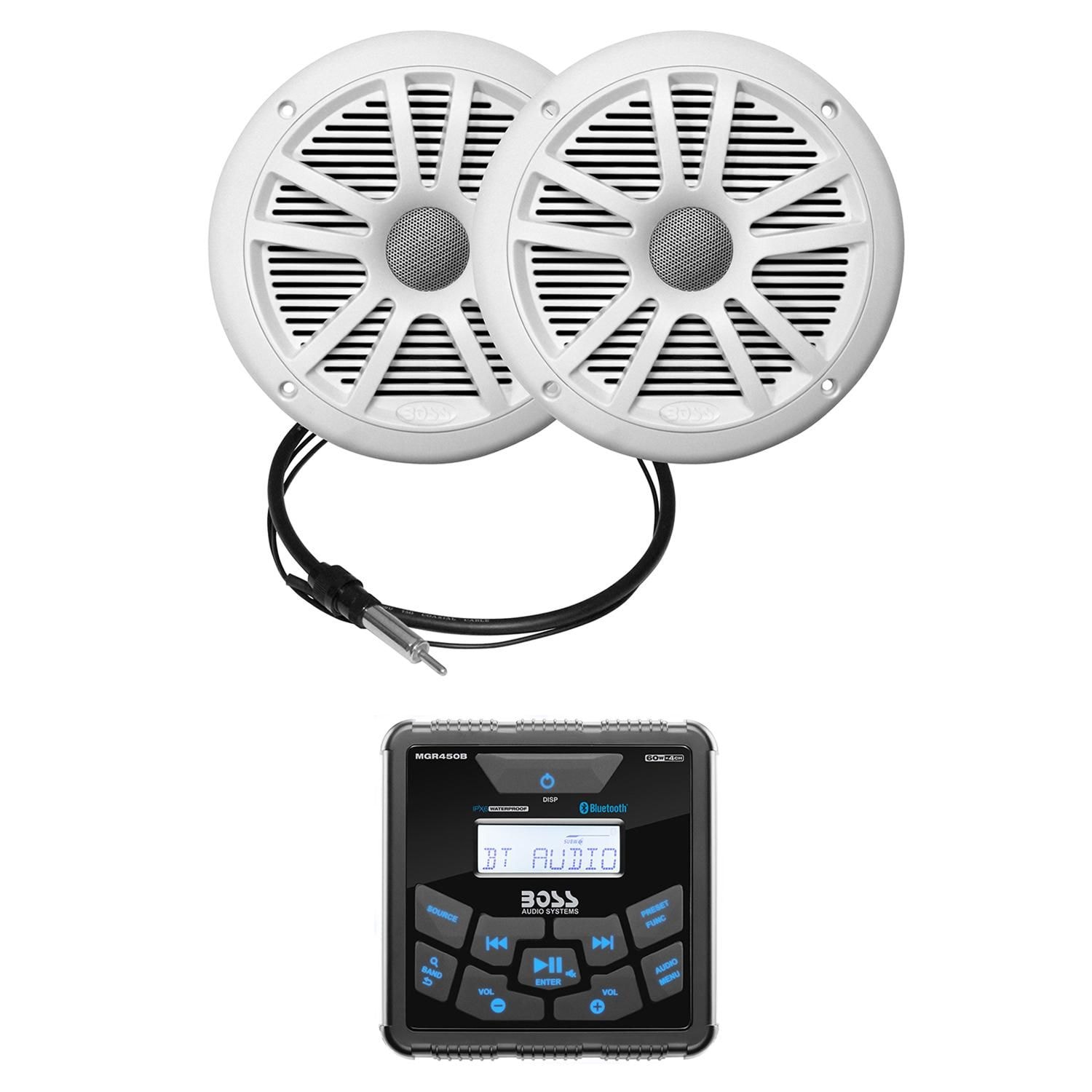 Boss Audio 6 1/2in Speakers Bluetooth Weatherproof AM/FM Gauge
