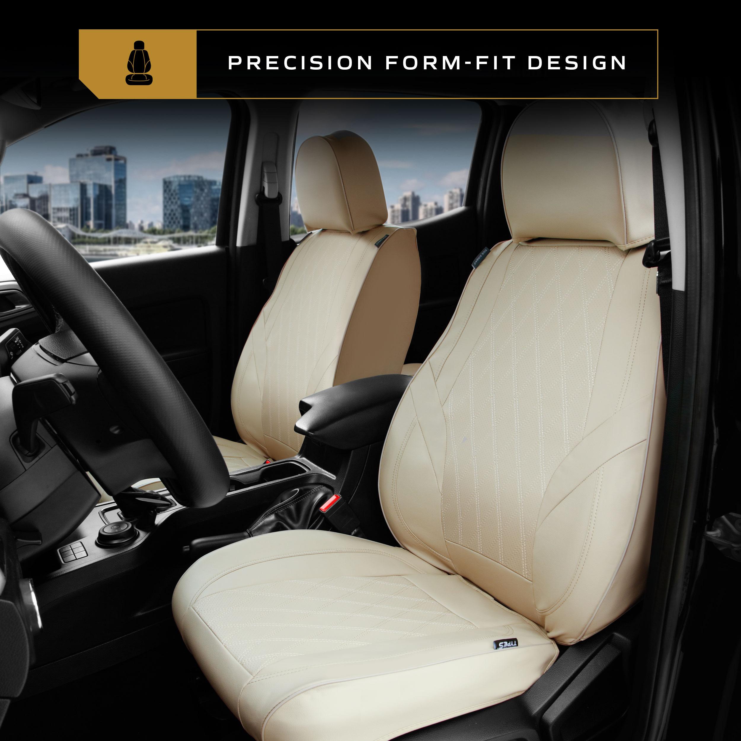 TYPE S UpShift Tan Premium Full Leather Diamond Seat Cover Set, 3 Piece