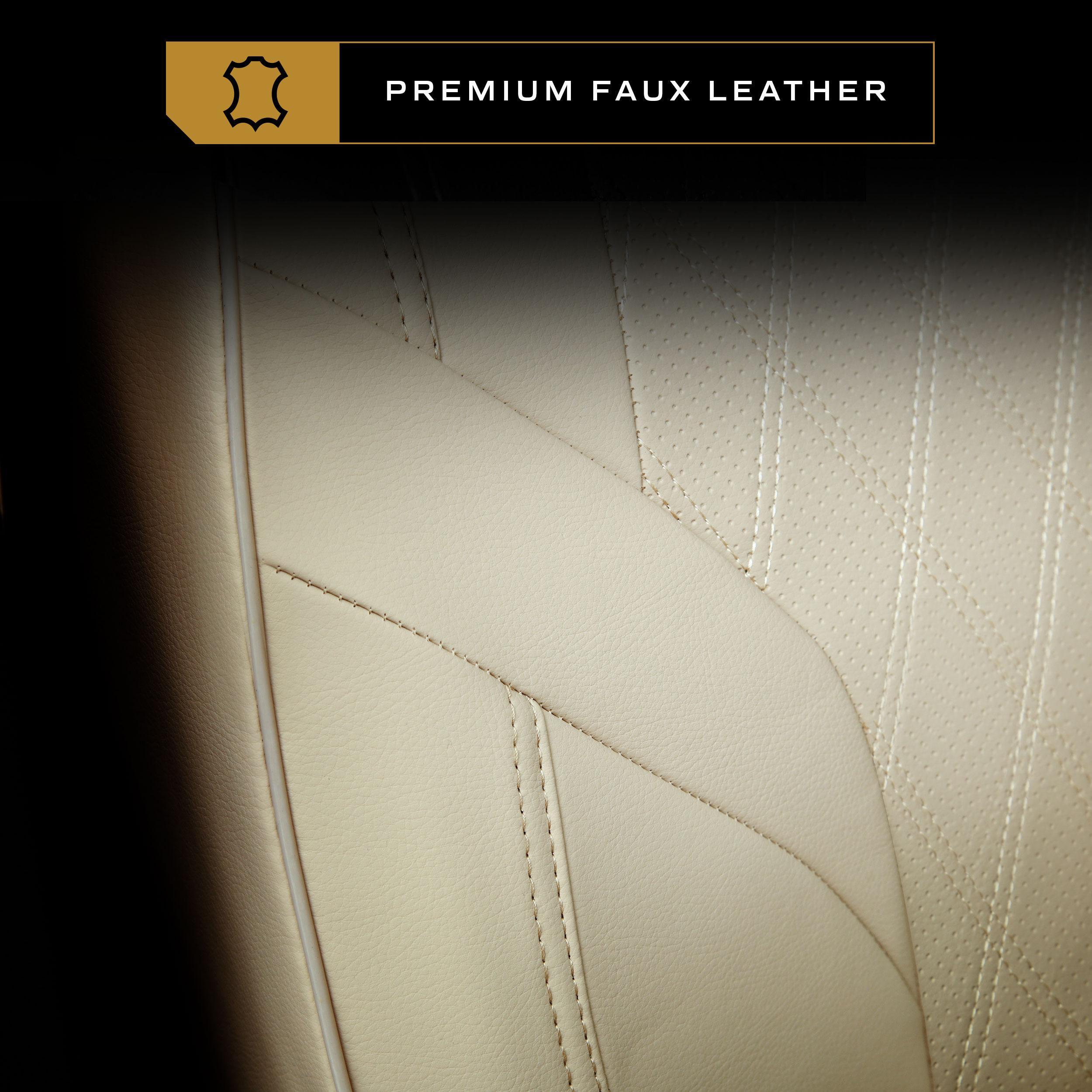 TYPE S UpShift Tan Premium Full Leather Diamond Seat Cover Set, 3 Piece