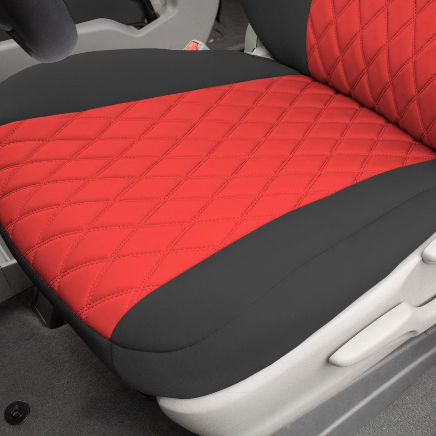 FH Group Red Diamond Stitch Neoprene Seat Cover Set | AutoZone