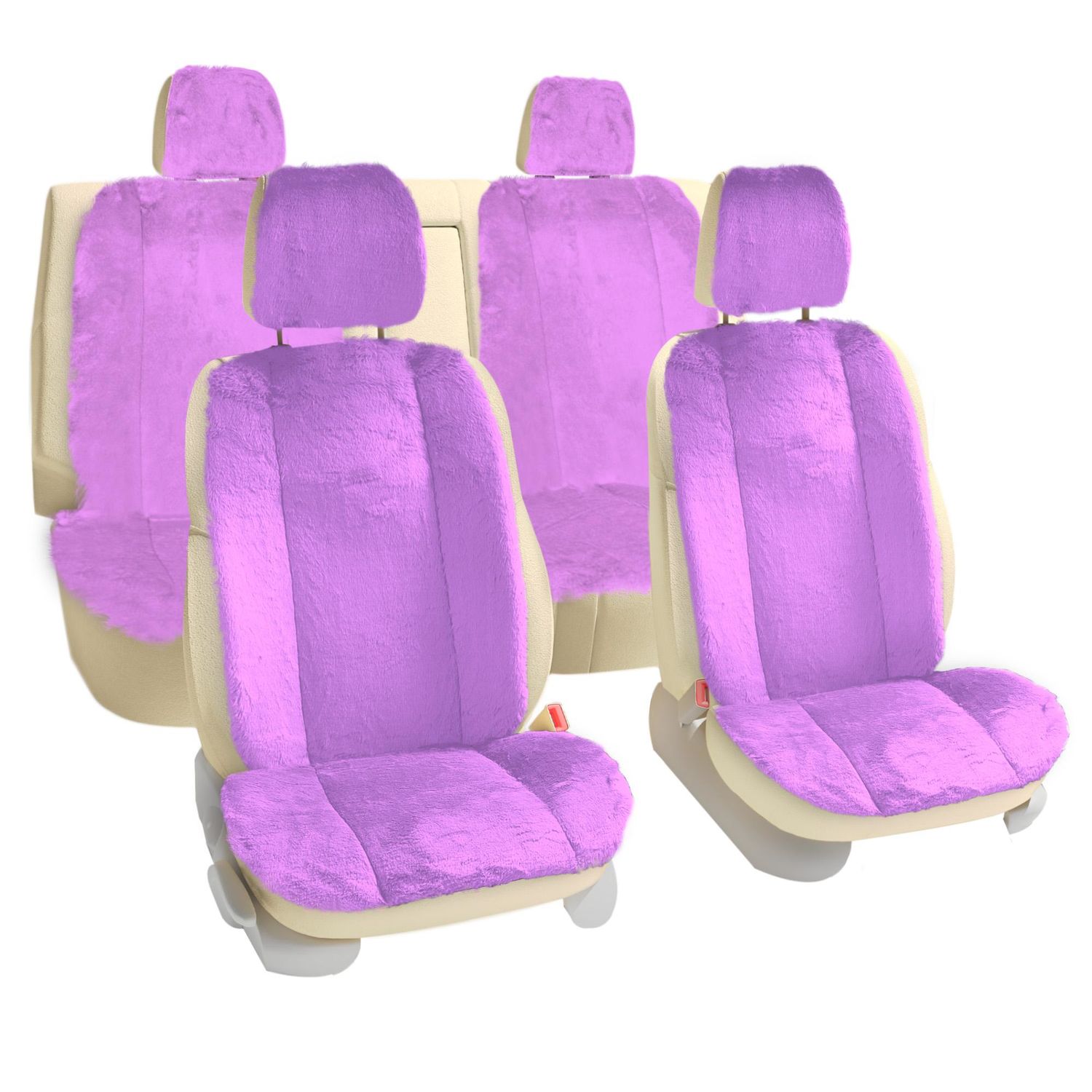 FH Group Purple Faux Rabbit Fur Seat Cover Set | AutoZone