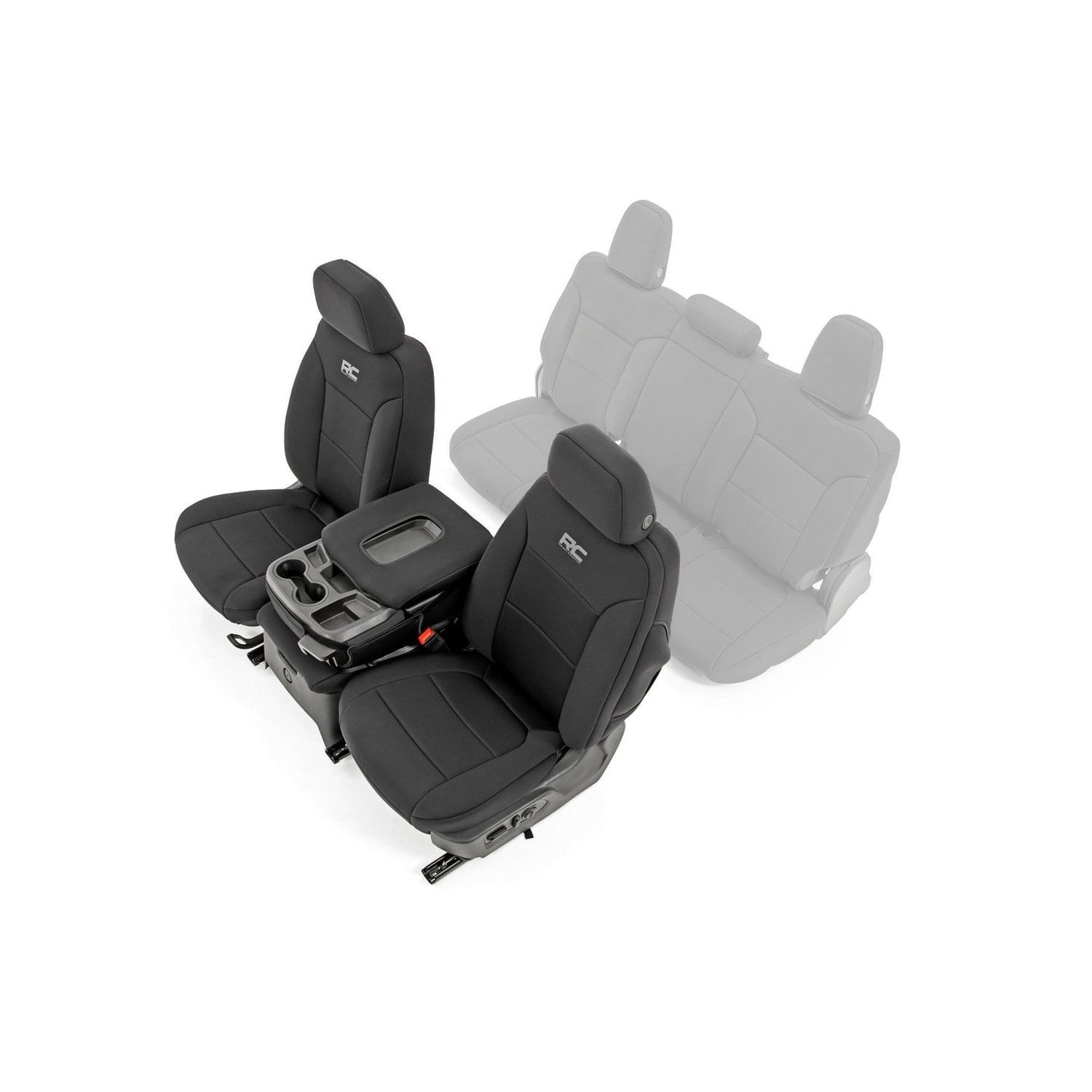 Funda De Asientos Completa Neopreno Negro Para Ford F150 Crew 2015-2023 - Rough Country