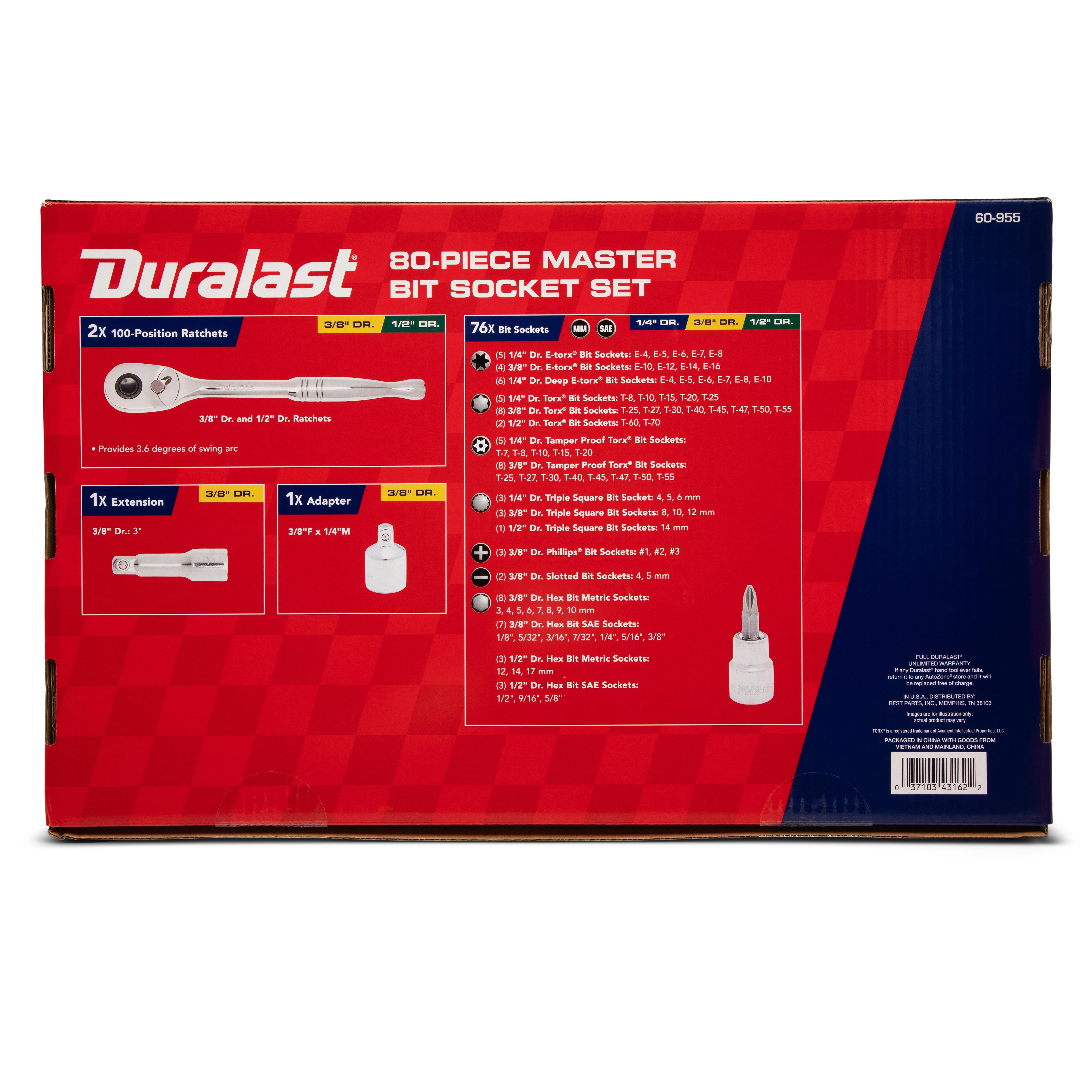 Duralast Socket Driver Bit Set 60-955 | AutoZone