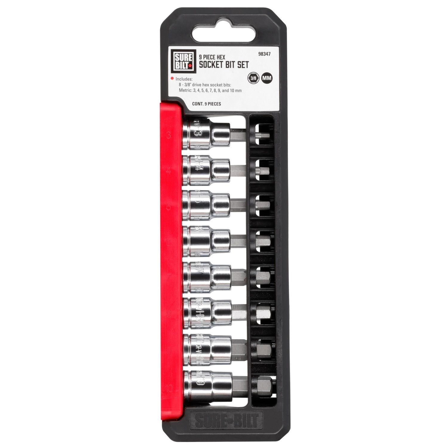 Great Neck 3/8in Drive Hex Bit Set Metric 9 Piece | AutoZone
