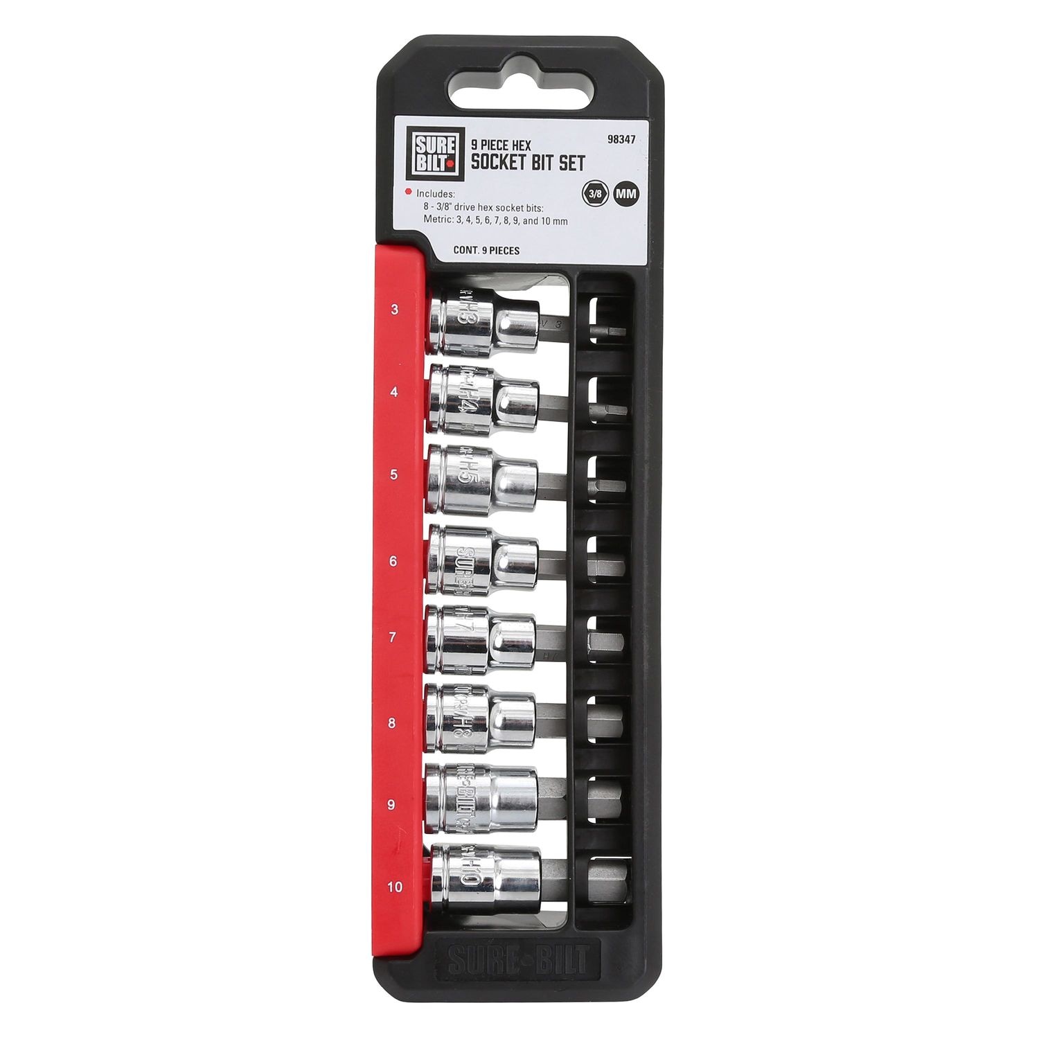 Great Neck 3/8in Drive Hex Bit Set Metric 9 Piece | AutoZone