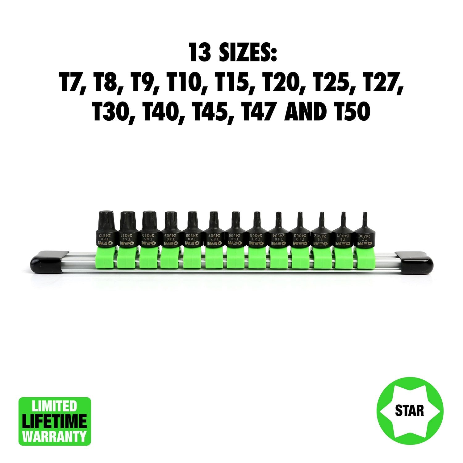 OEMTOOLS 1/4in Drive Star Stubby Socket Set 13 Piece | AutoZone