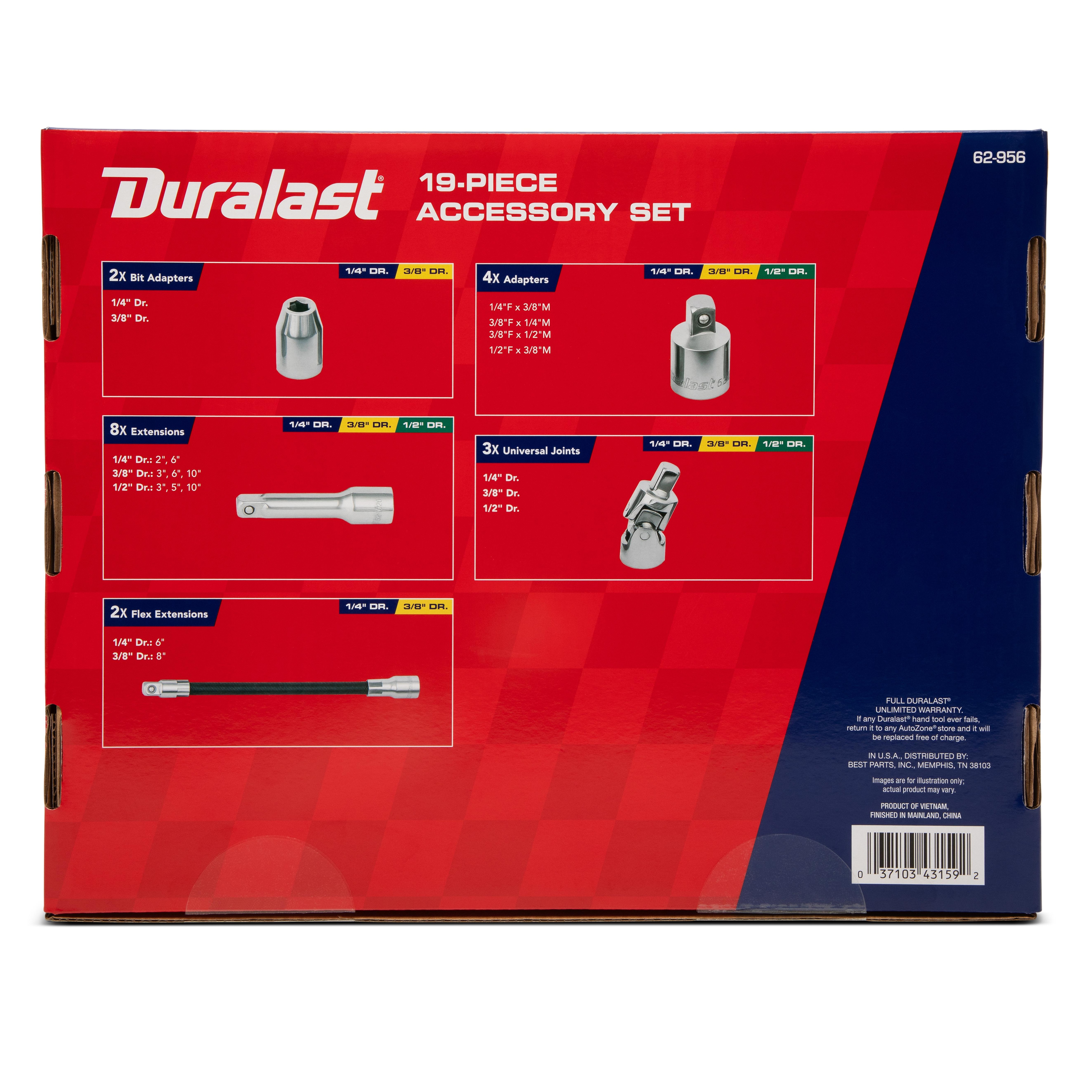 Duralast Socket Drive Extension Set 62-956 | AutoZone