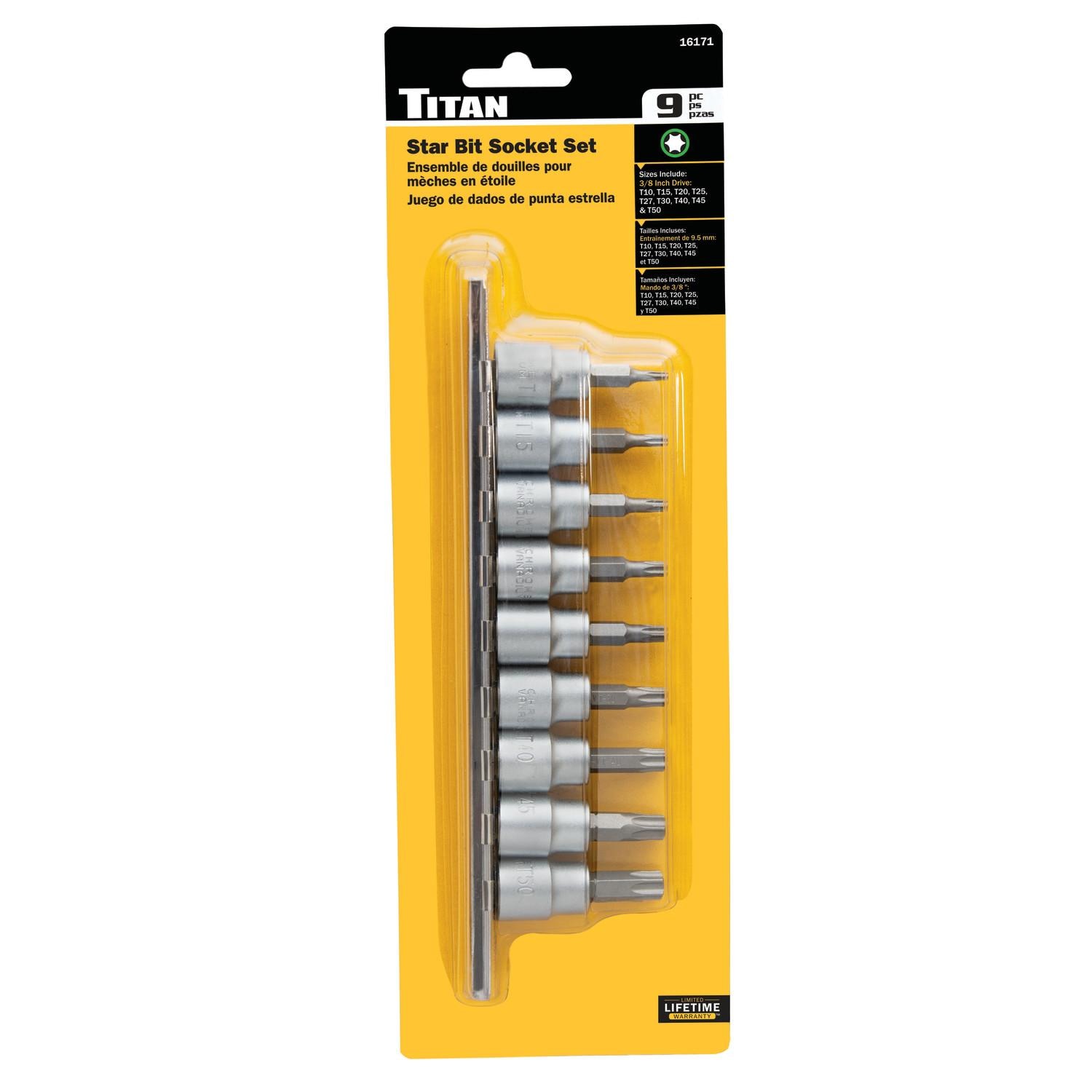 Titan 3/8in Drive Star Bit Socket Set 9 Piece | AutoZone