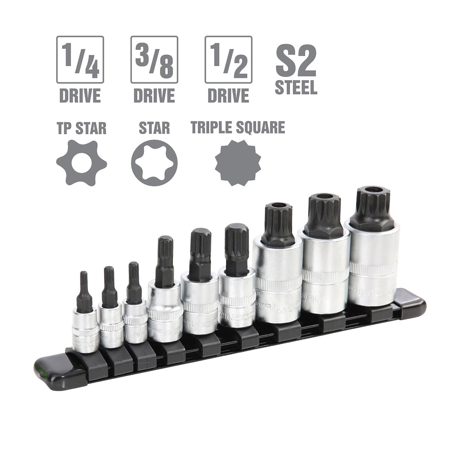OEMTOOLS Triple Square Bit Set 9 Piece | AutoZone