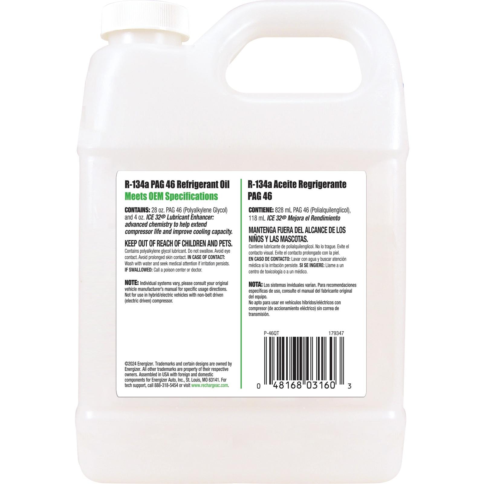 Certified A/C Pro R-134a PAG 46 Refrigerant Oil with Ice 32oz