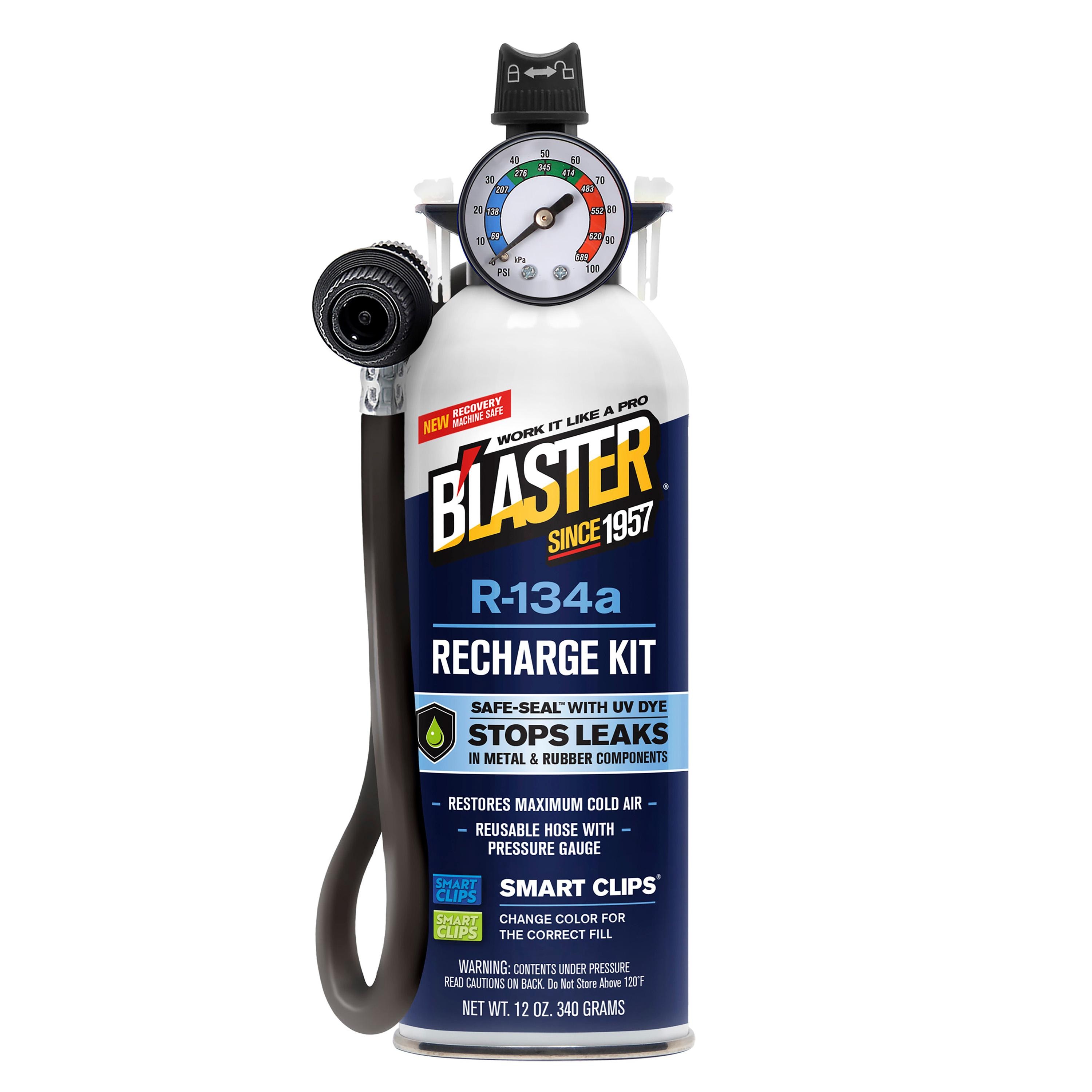B'laster R-134a Refrigerant Kit with Stop Leak and UV Dye 12oz
