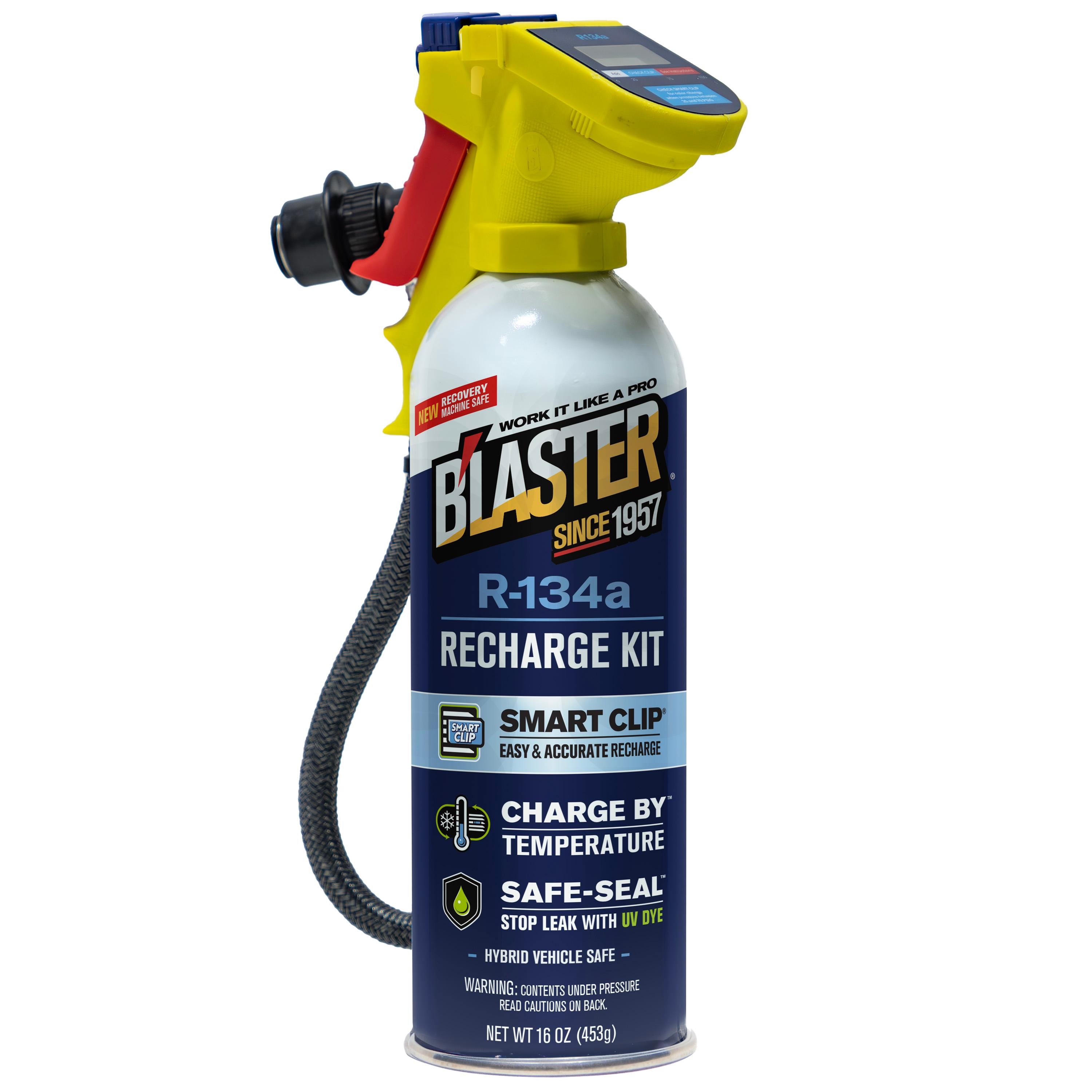テスラインテグラルフレッシャー‪α‬ テスラ缶 B'laster R-134a Refrigerant, Stop Leak, UV Dye with Charging Hose