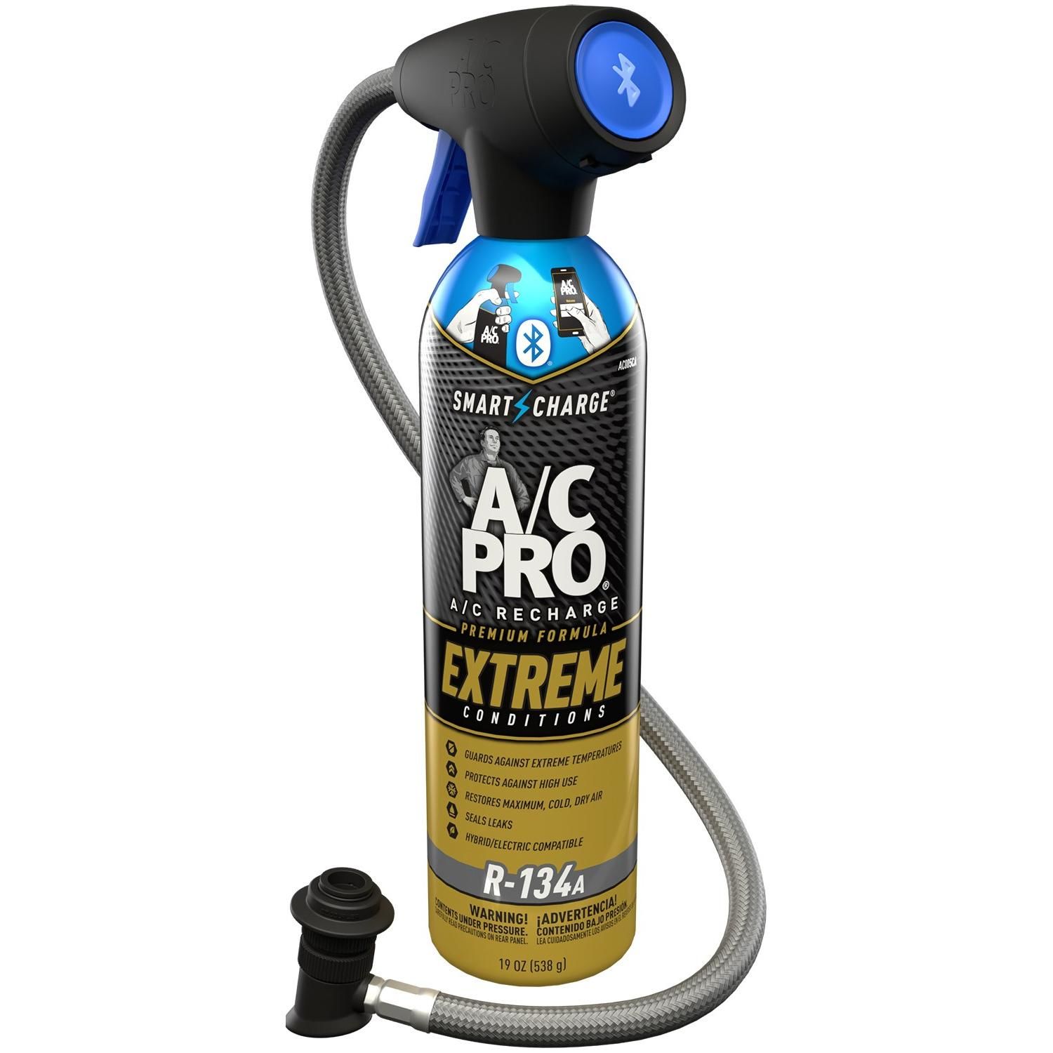 A/C Pro R-134a Extreme Refrigerant Kit with Charging Hose and Bluetooth Gauge 19oz for Toyota tundra