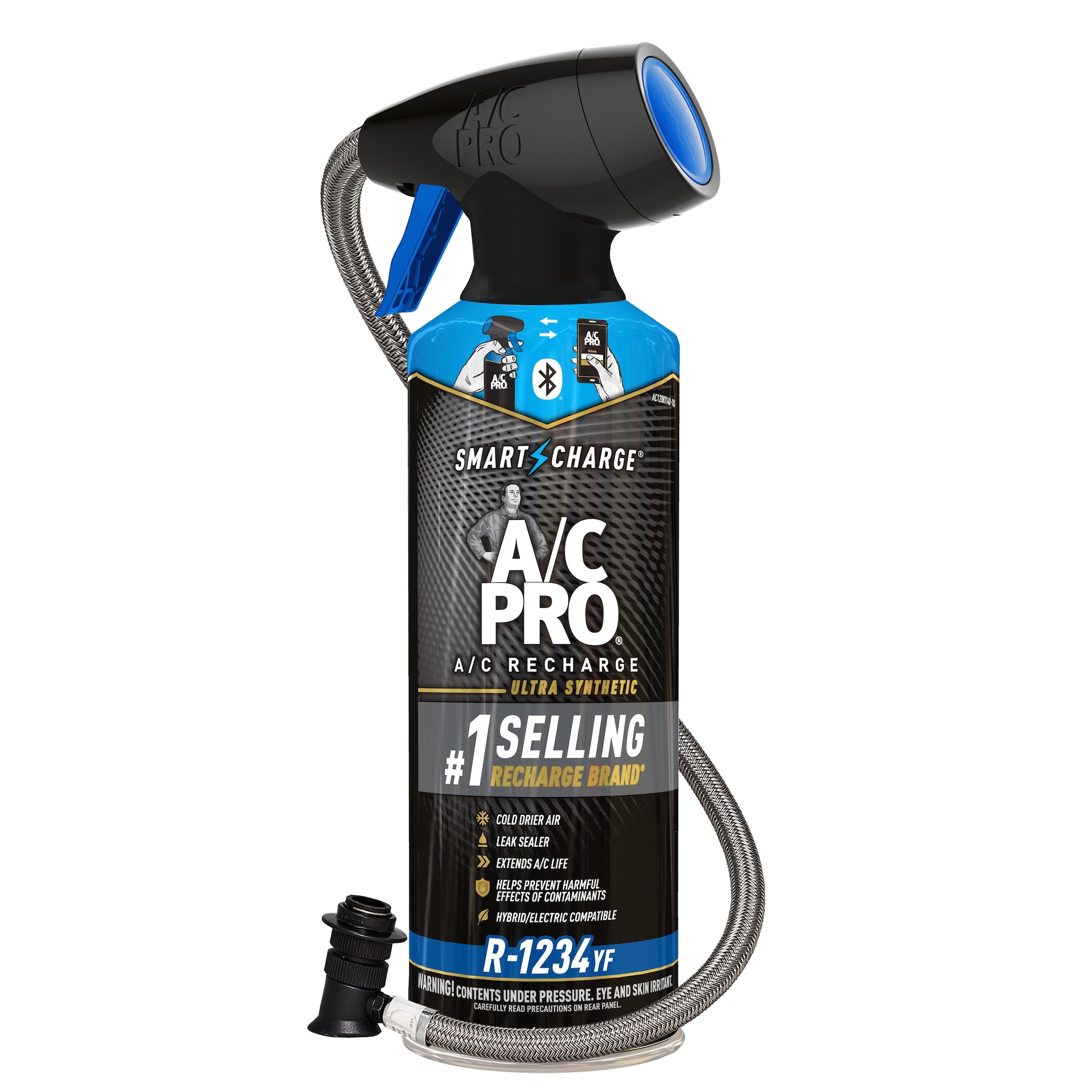 A/C Pro R1234yf Refrigerant with Stop Leak and Bluetooth Charging Hose ...
