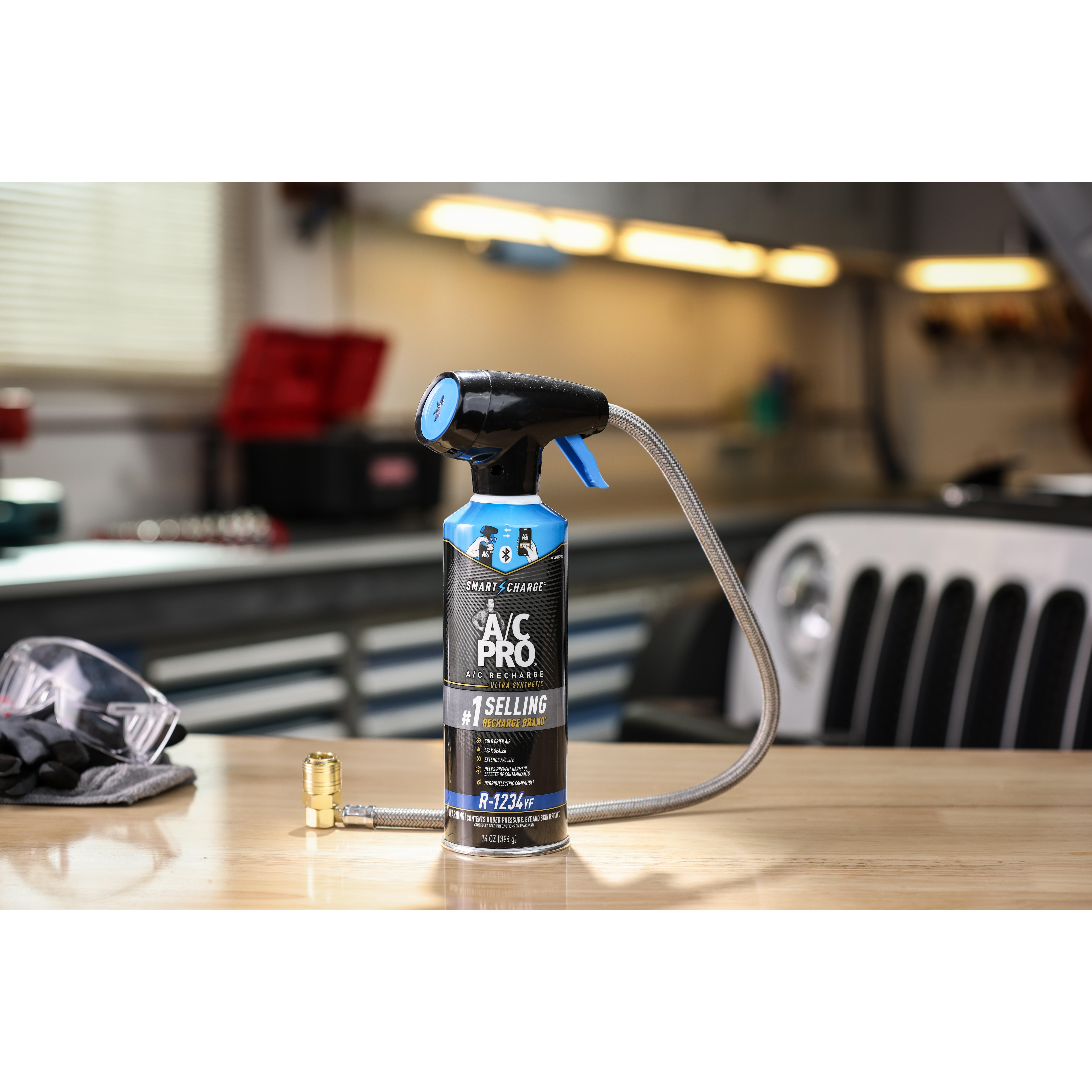 A/C Pro R1234yf Refrigerant with Stop Leak and Bluetooth Charging