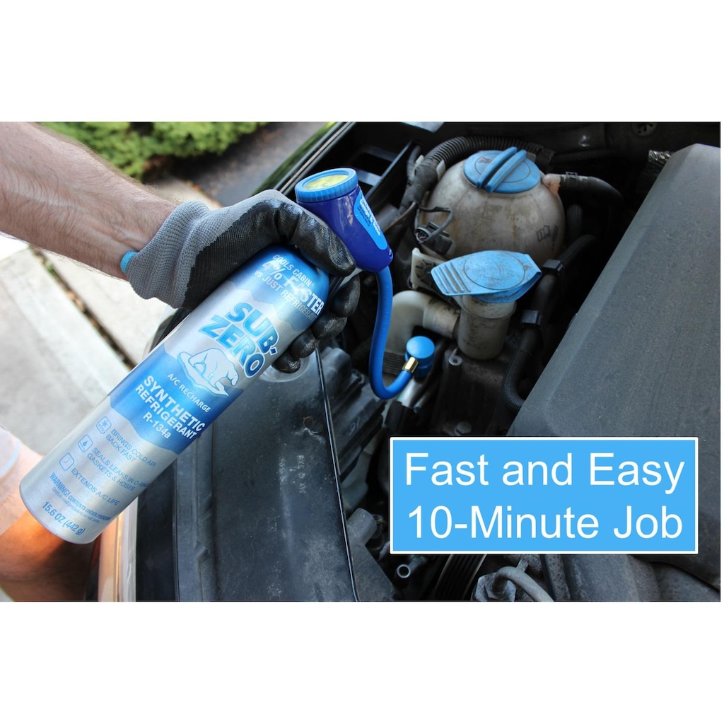 Subaru R134a SubZero R-134a Refrigerant Kit with Stop Leak and Charging Hose 15.6oz ...