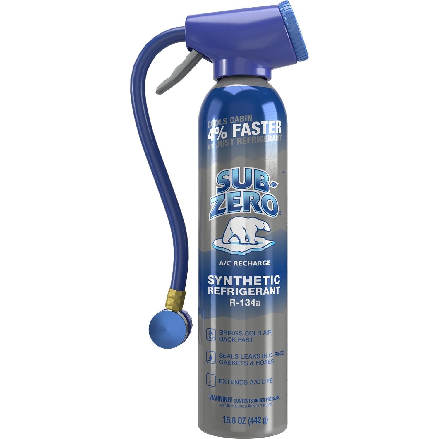 SubZero R-134a Refrigerant with Stop Leak and Charging Hose 15.6oz for Toyota tundra